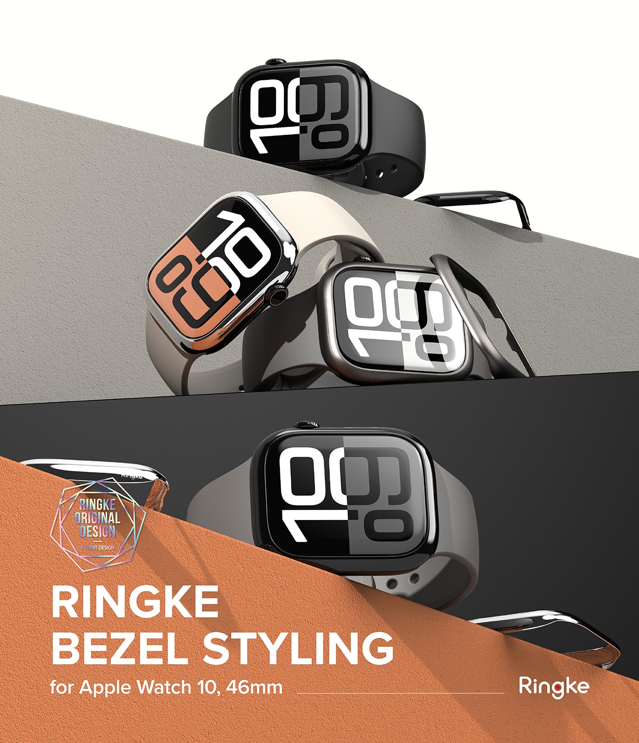 Apple Watch Series 10 46mm Beskyttelsesring - Bezel Styling Sølv