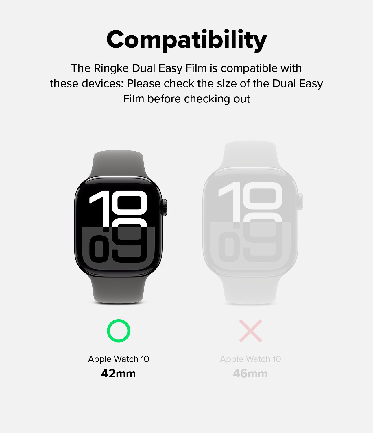 Apple Watch Series 10 42mm Skærmbeskytter beskyttelsesfilm - Dual Easy (3-pak)