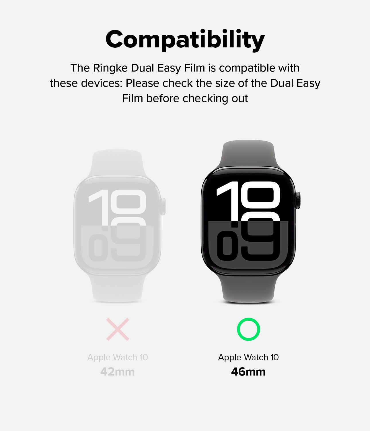 Apple Watch Series 10 46mm Skærmbeskytter beskyttelsesfilm - Dual Easy (3-pak)