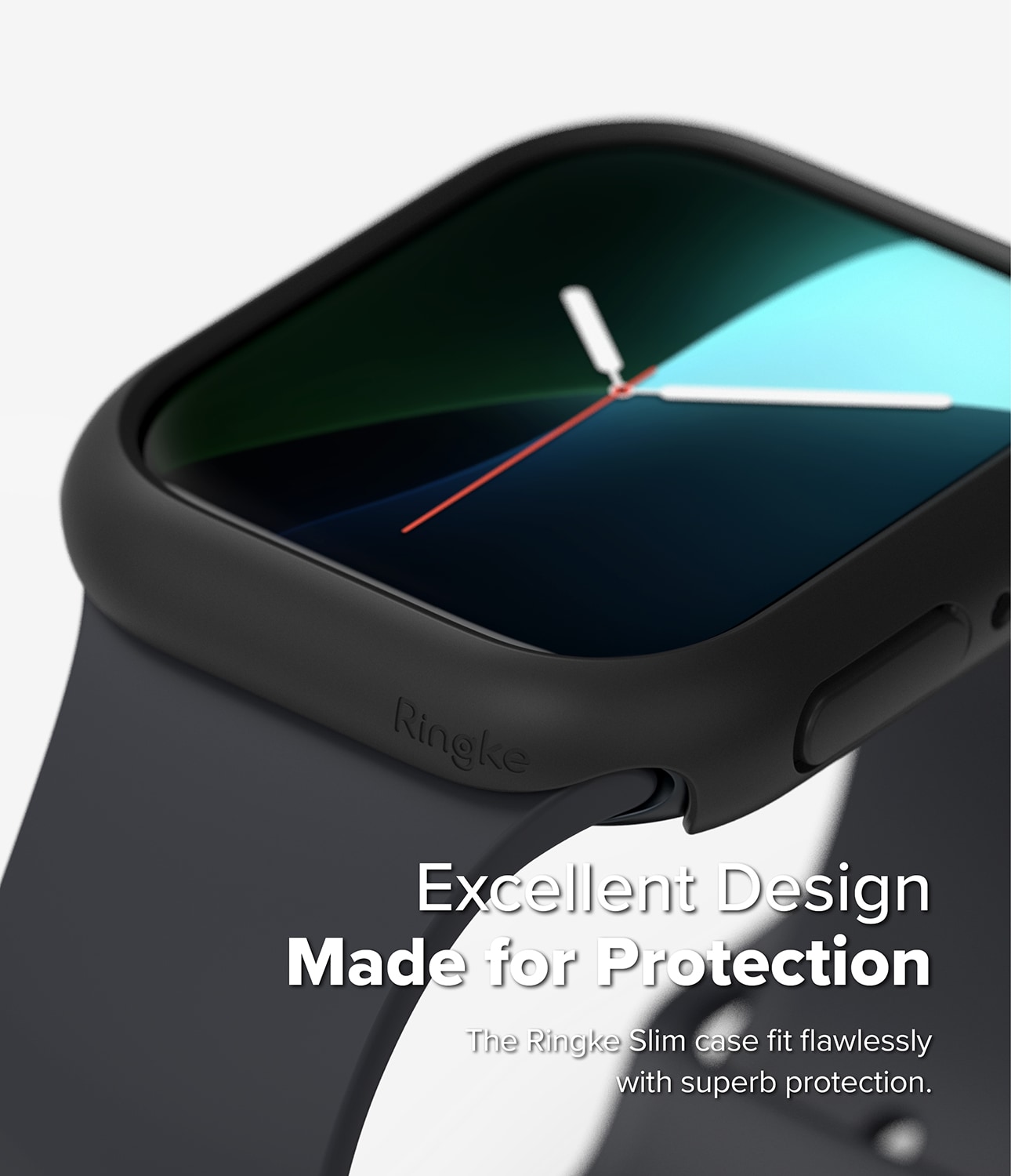Apple Watch SE 44mm Tyndt cover (2-pak), Matte Black & Clear