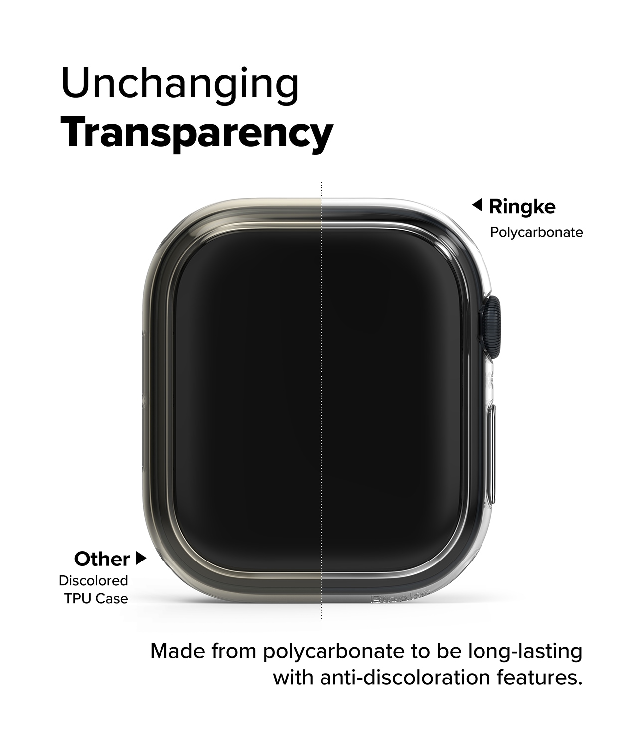 Apple Watch SE 44mm Tyndt cover (2-pak), Matte Black & Clear