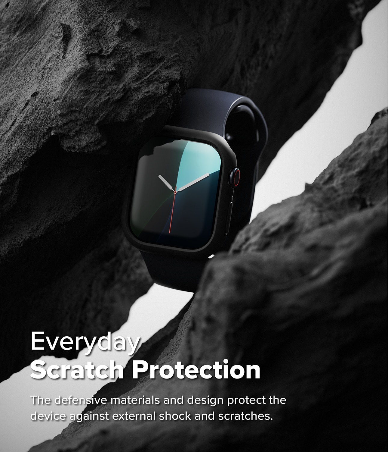 Apple Watch SE 44mm Tyndt cover (2-pak), Matte Black & Clear
