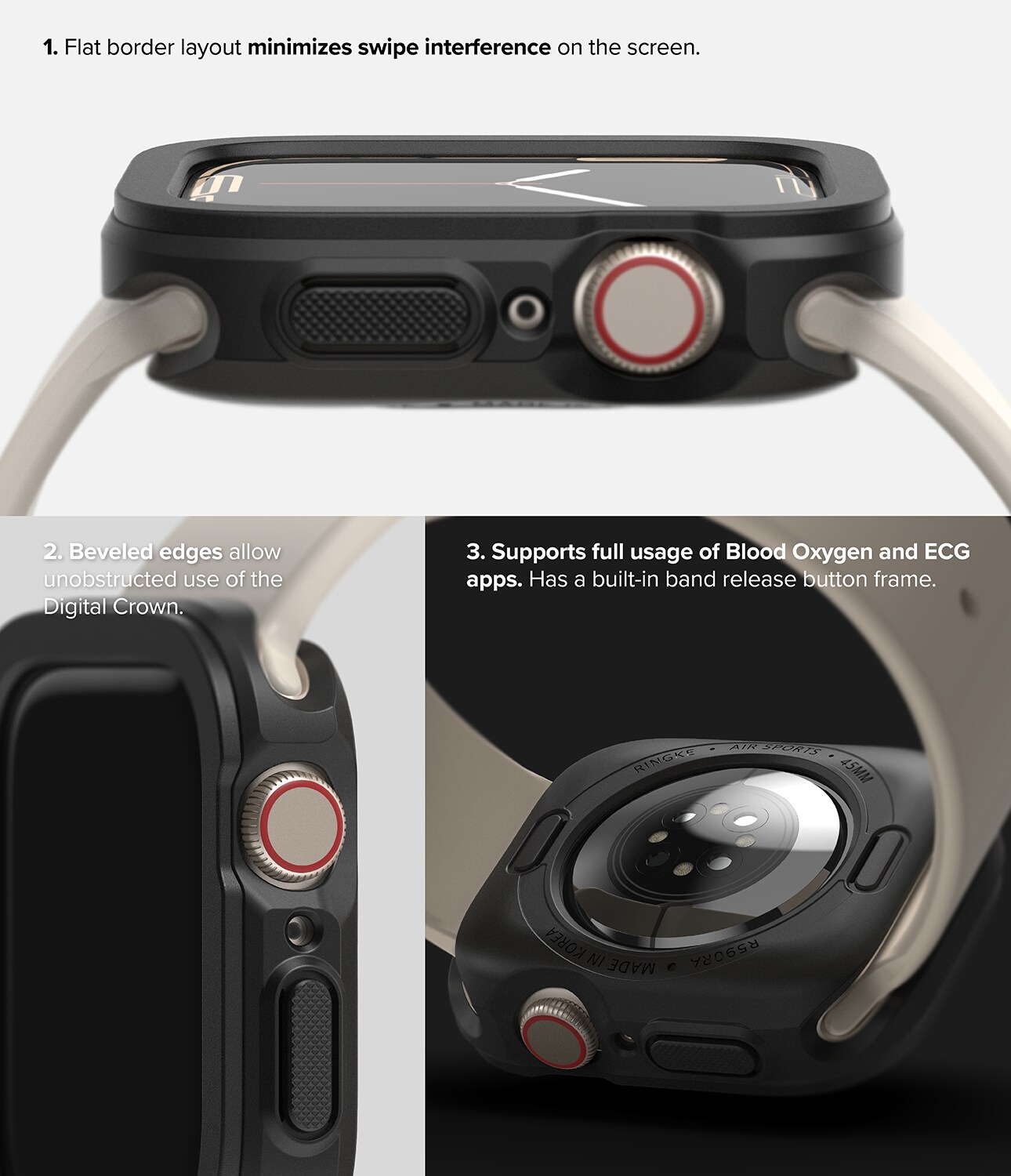 Apple Watch Series 8 45mm Air Sports cover, Black