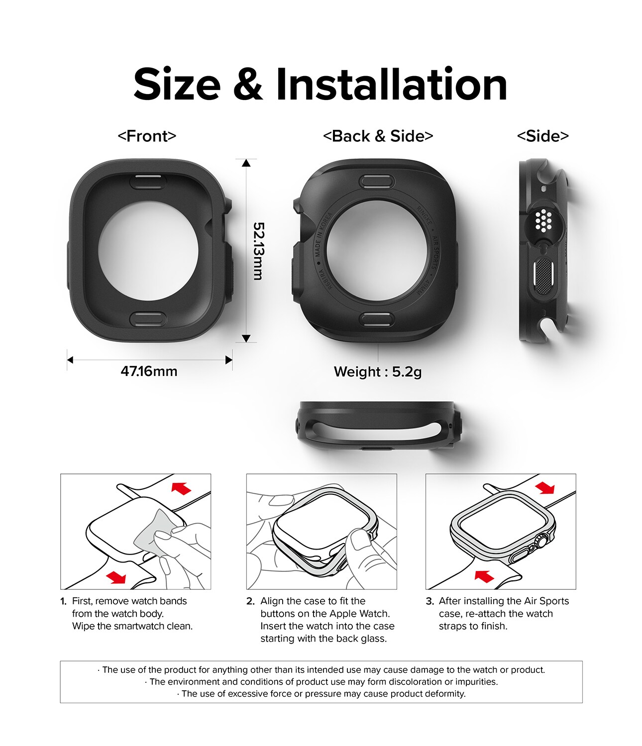 Apple Watch Ultra 49mm 2nd Gen Air Sports cover, Black