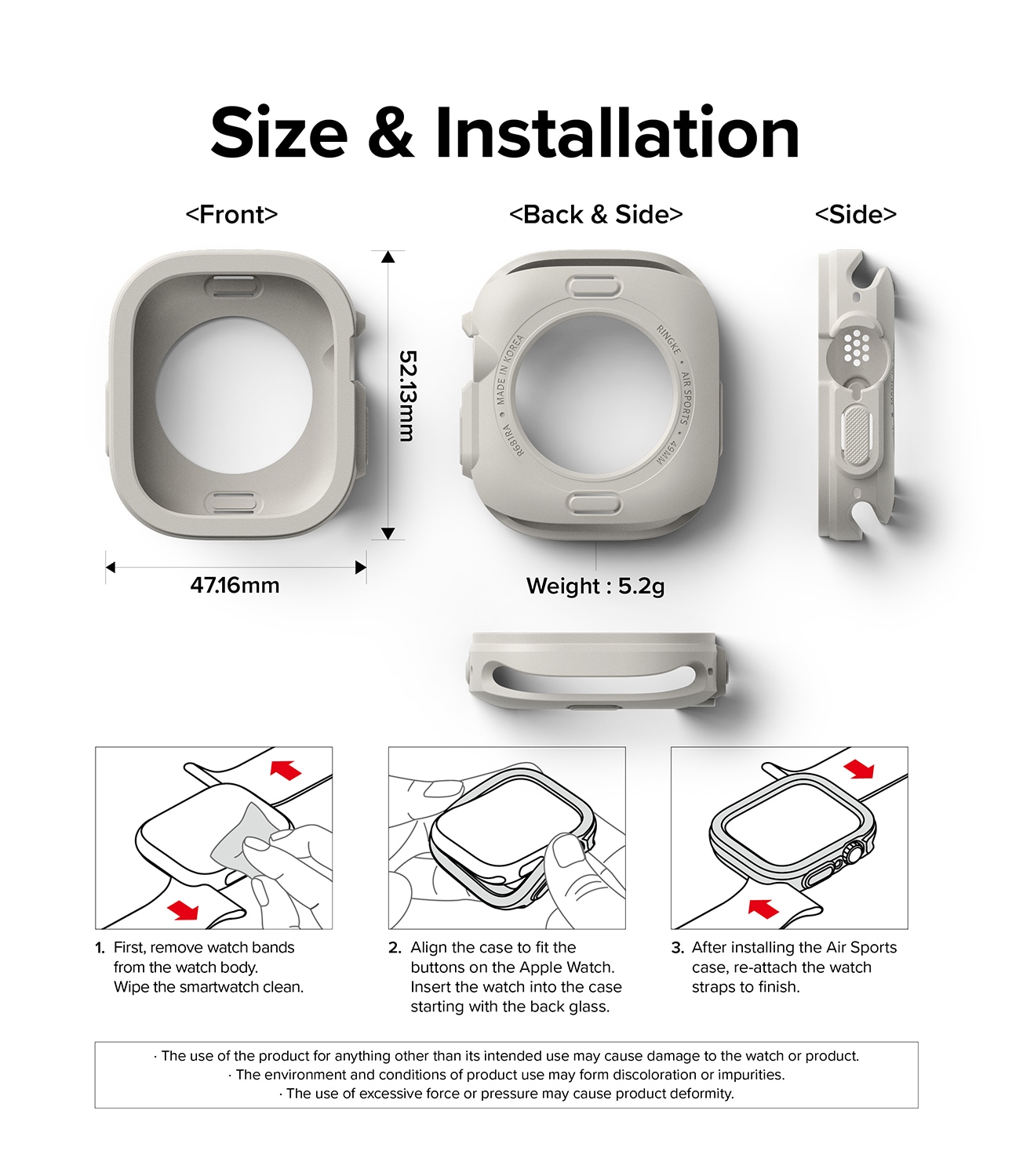 Apple Watch Ultra 49mm 1st Gen Air Sports cover, Warm Gray