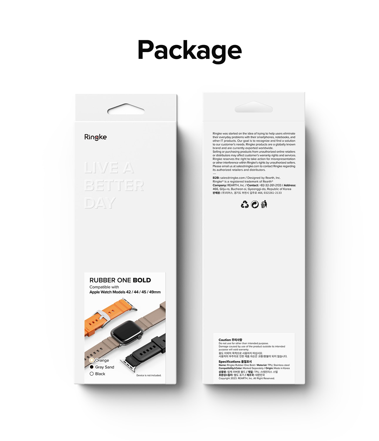 Apple Watch Ultra 49mm 3rd Gen Rem Rubber One Bold Grå