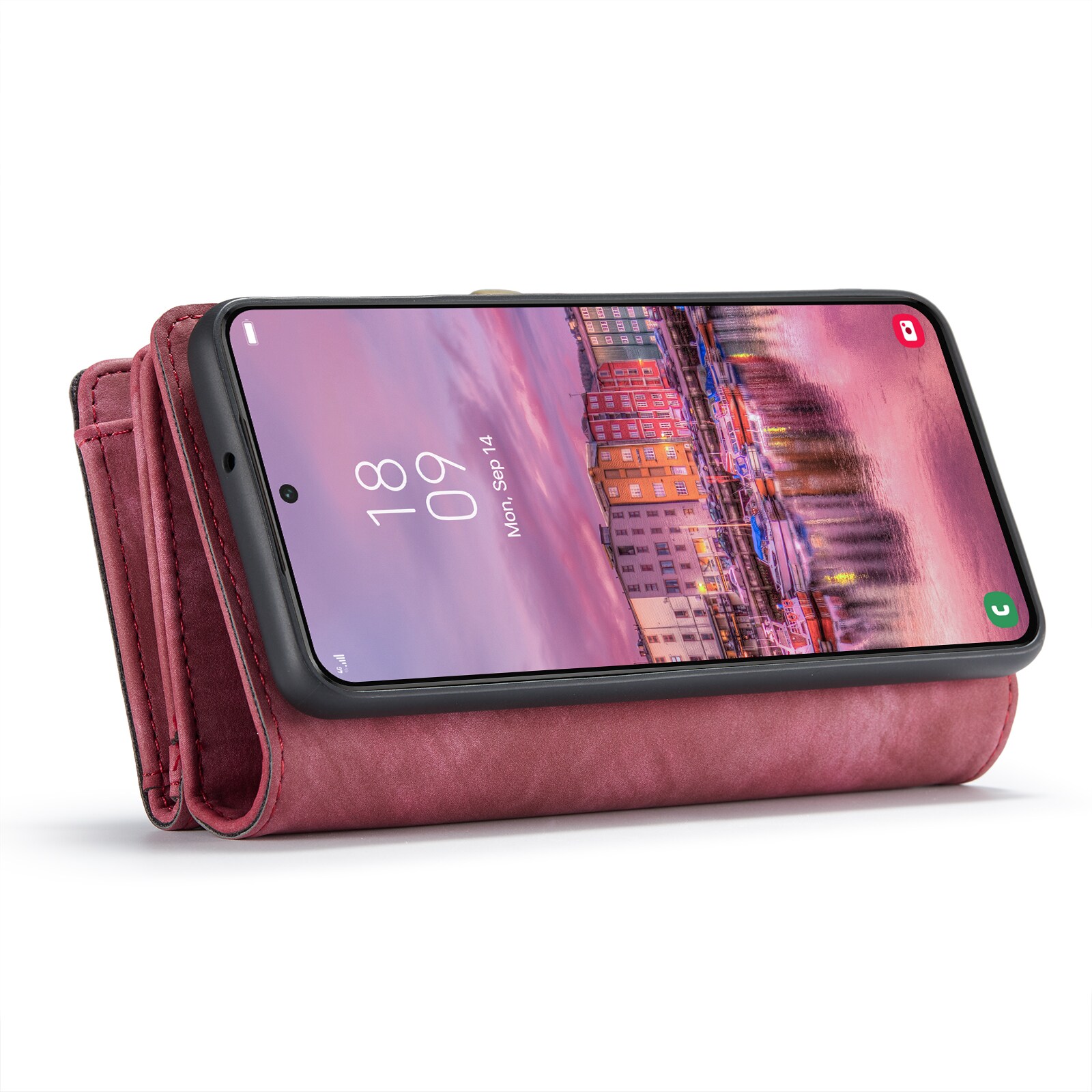 Samsung Galaxy S22 Rummeligt pungetui med mange kortholdere, Rød