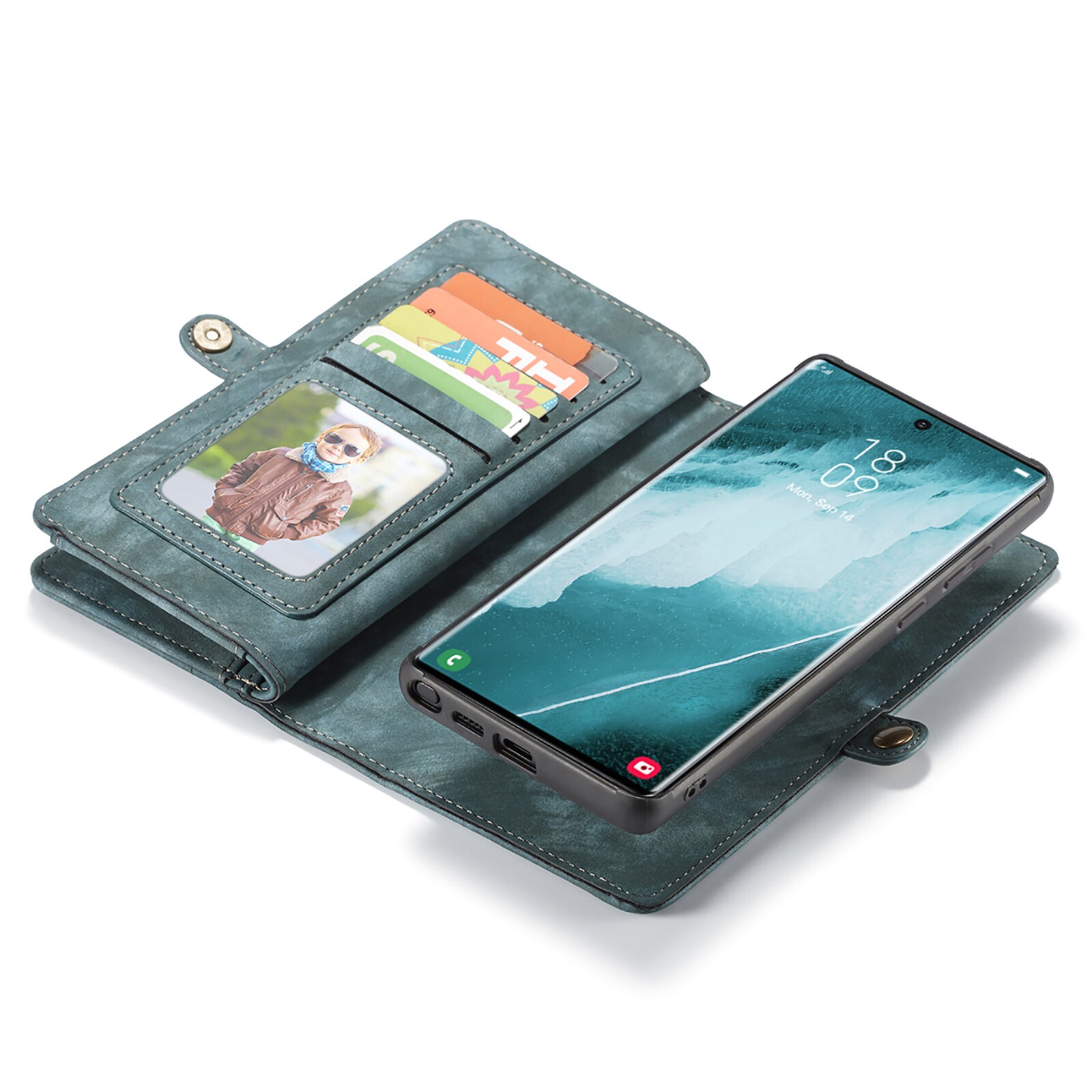 Samsung Galaxy S22 Ultra Rummeligt pungetui med mange kortholdere, Blå