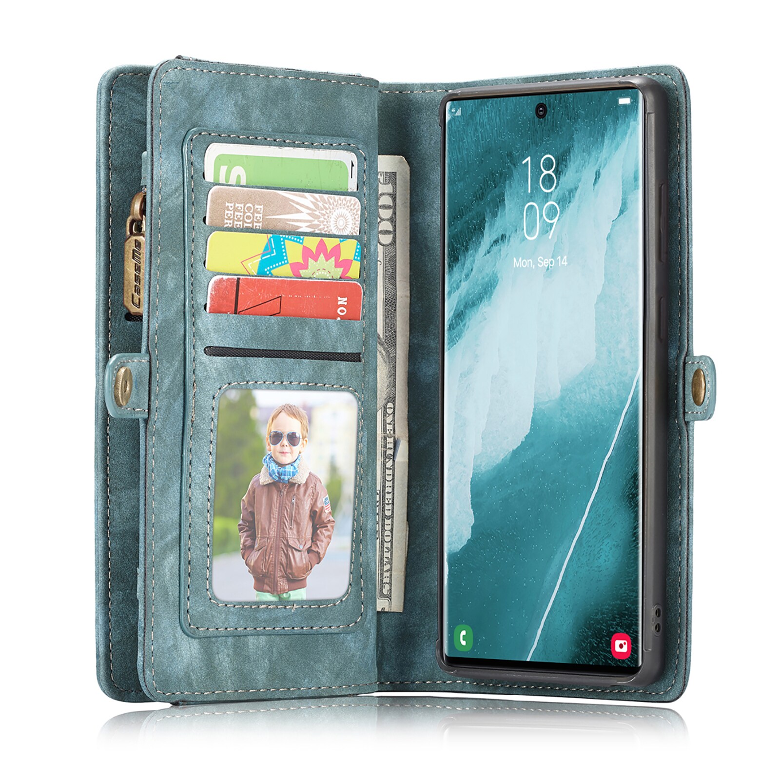 Samsung Galaxy S22 Ultra Rummeligt pungetui med mange kortholdere, Blå