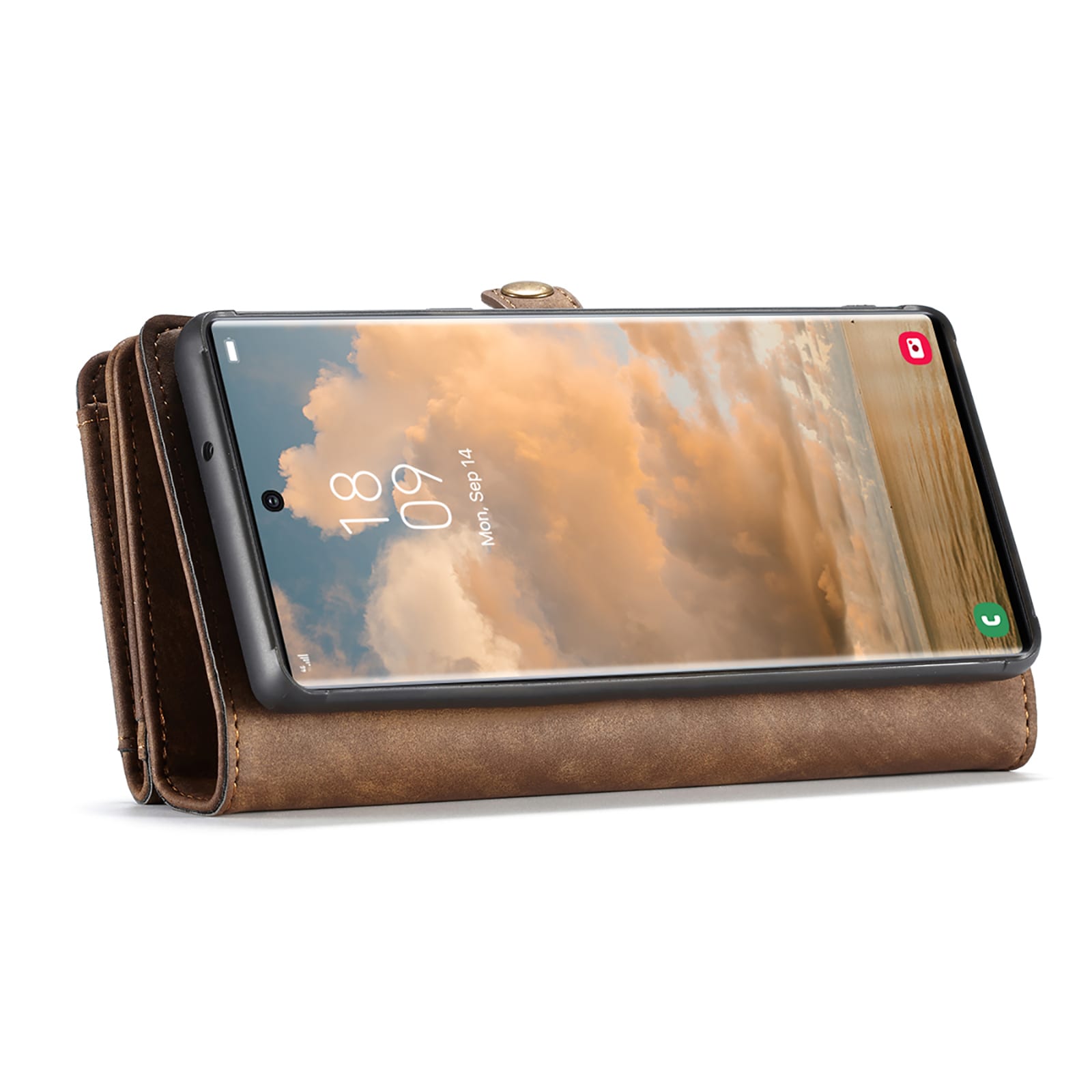 Samsung Galaxy S22 Ultra Rummeligt pungetui med mange kortholdere, Brun