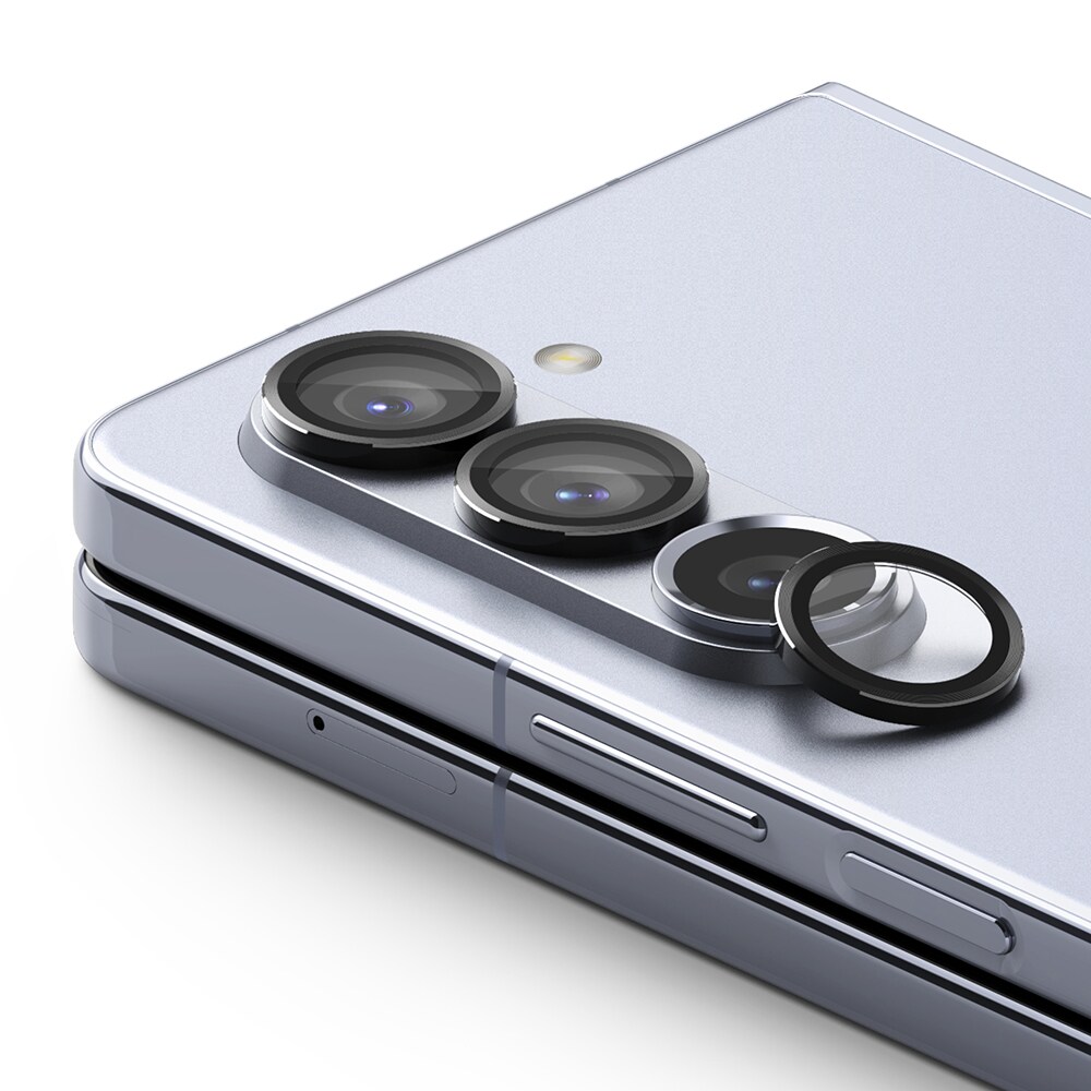 Samsung Galaxy Z Fold 5 Linsebeskyttelse med aluminiumramme, Sort