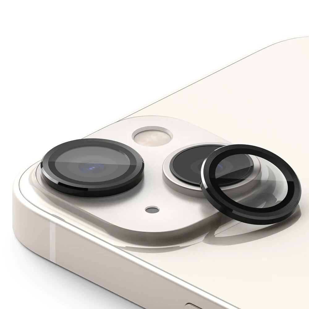 iPhone 14 Plus Linsebeskyttelse med aluminiumramme, Sort