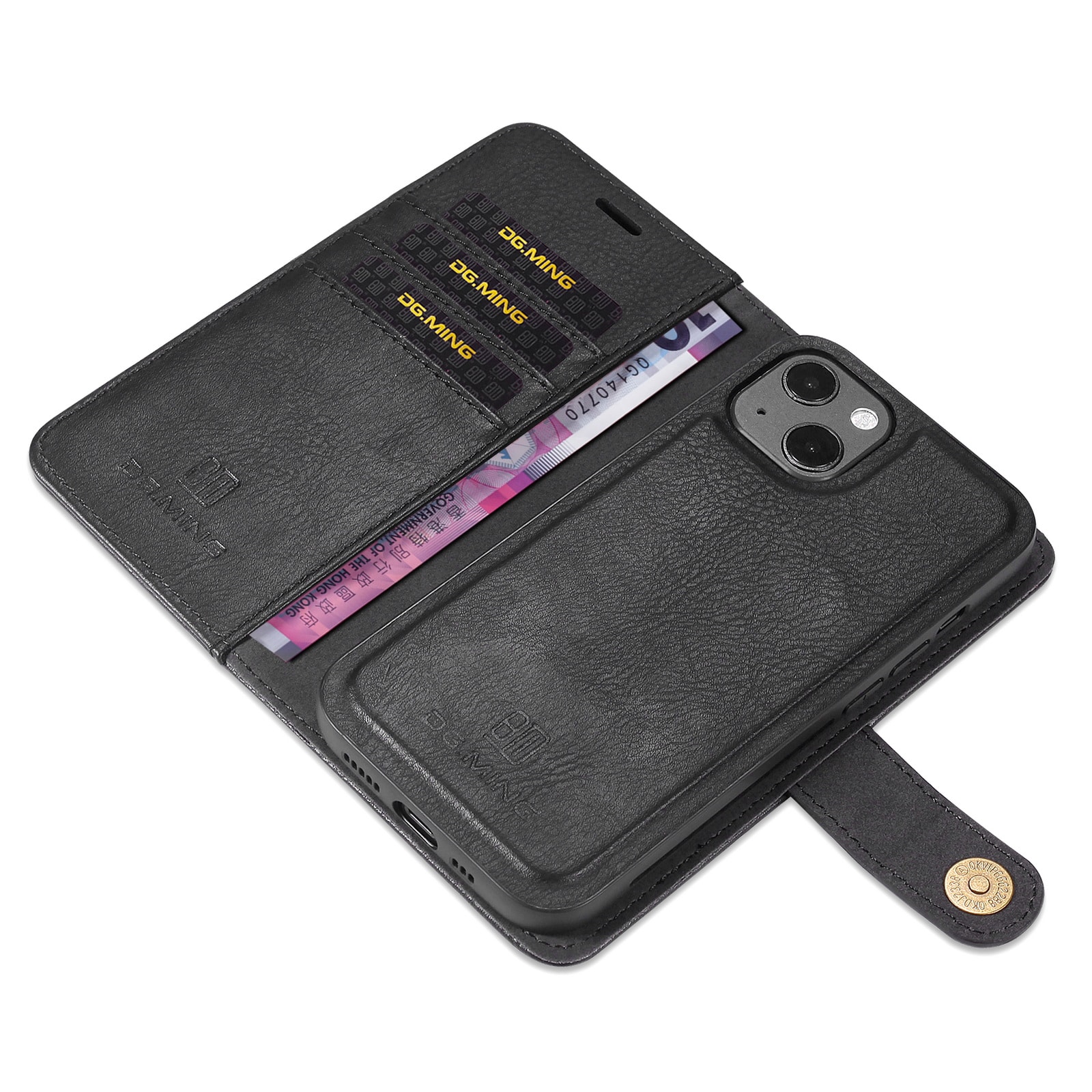 iPhone 13 Mini Pungetui med aftageligt cover, Black