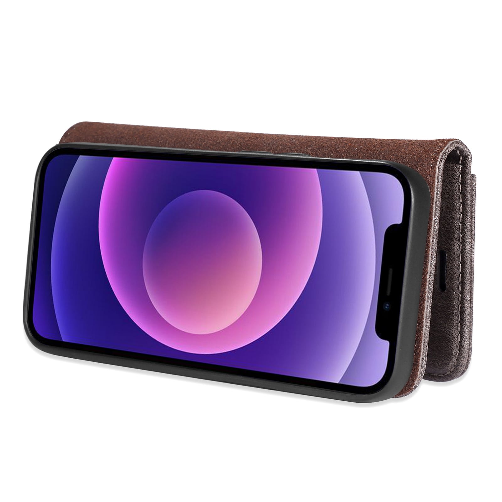 iPhone 13 Pungetui med aftageligt cover, Brown