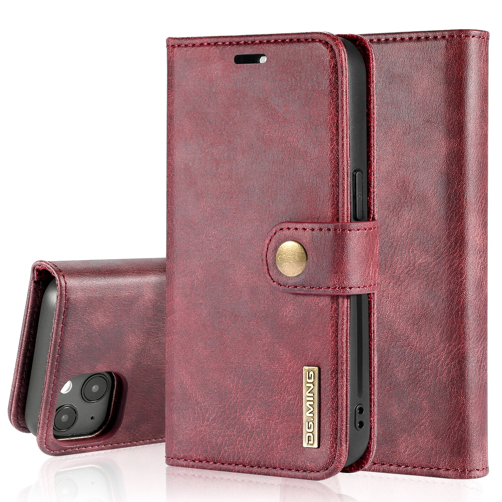 iPhone 13 Mini Pungetui med aftageligt cover, Red