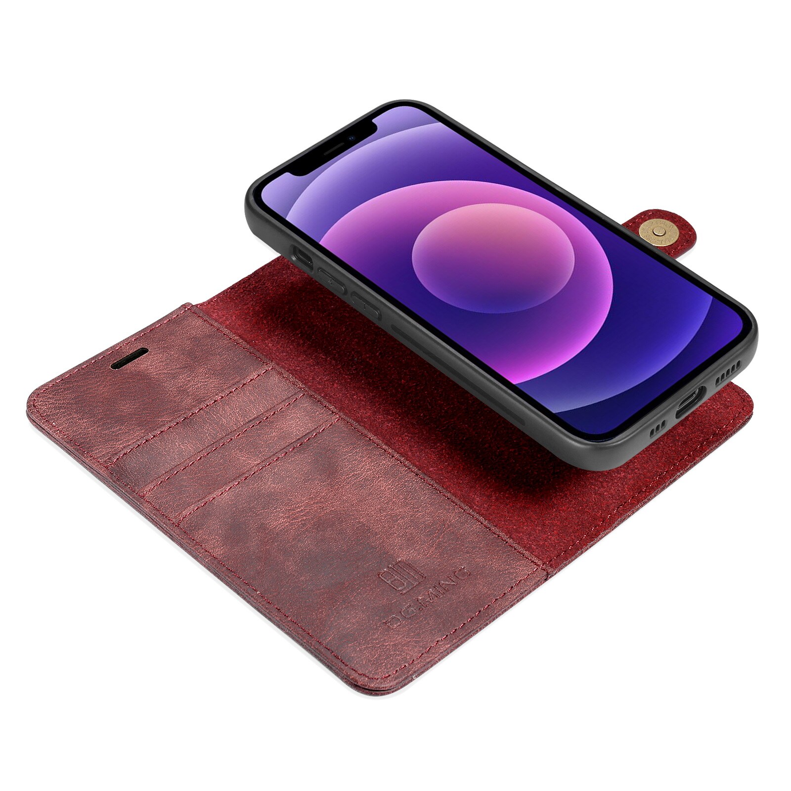 iPhone 13 Mini Pungetui med aftageligt cover, Red