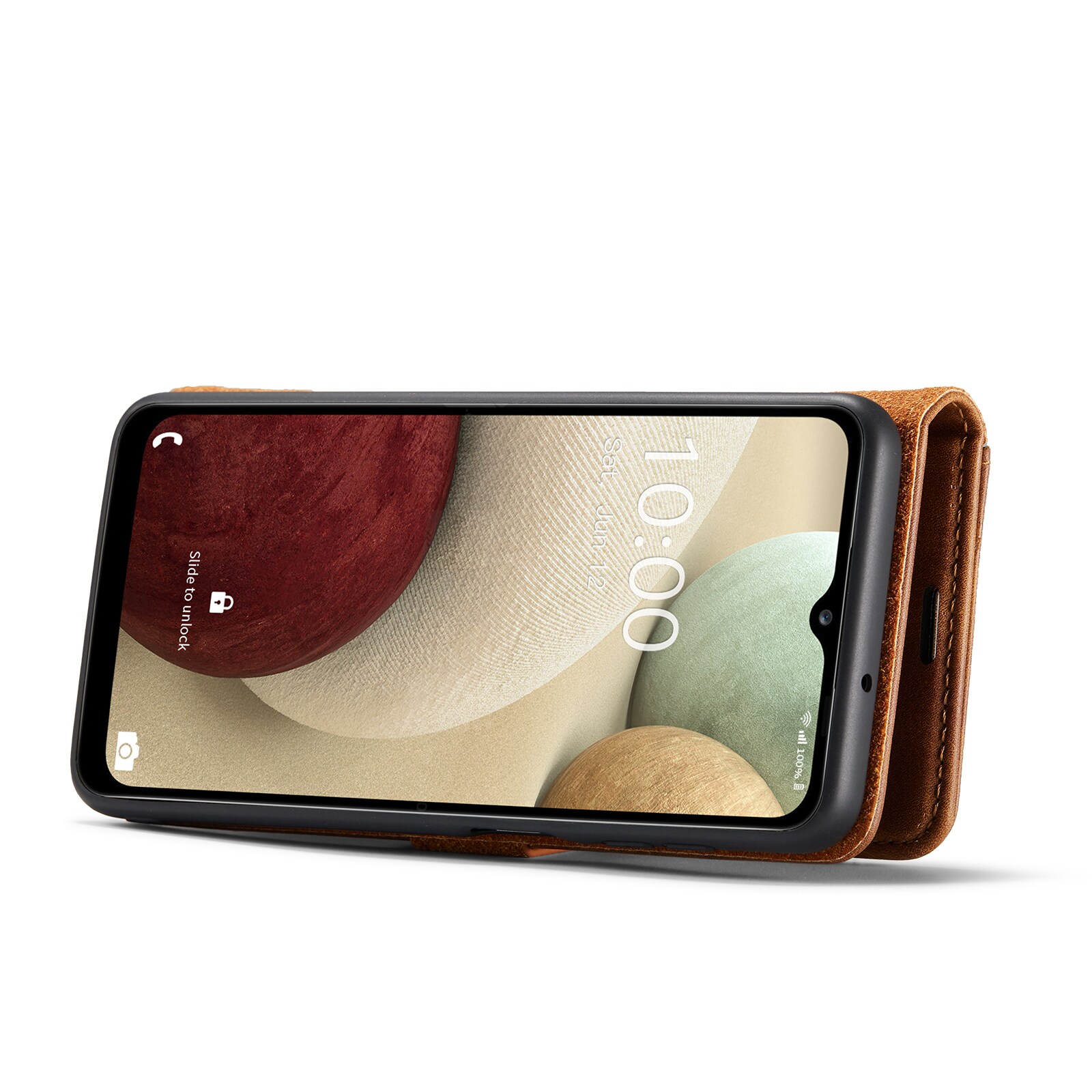 Samsung Galaxy A14 Pungetui med aftageligt cover, Cognac