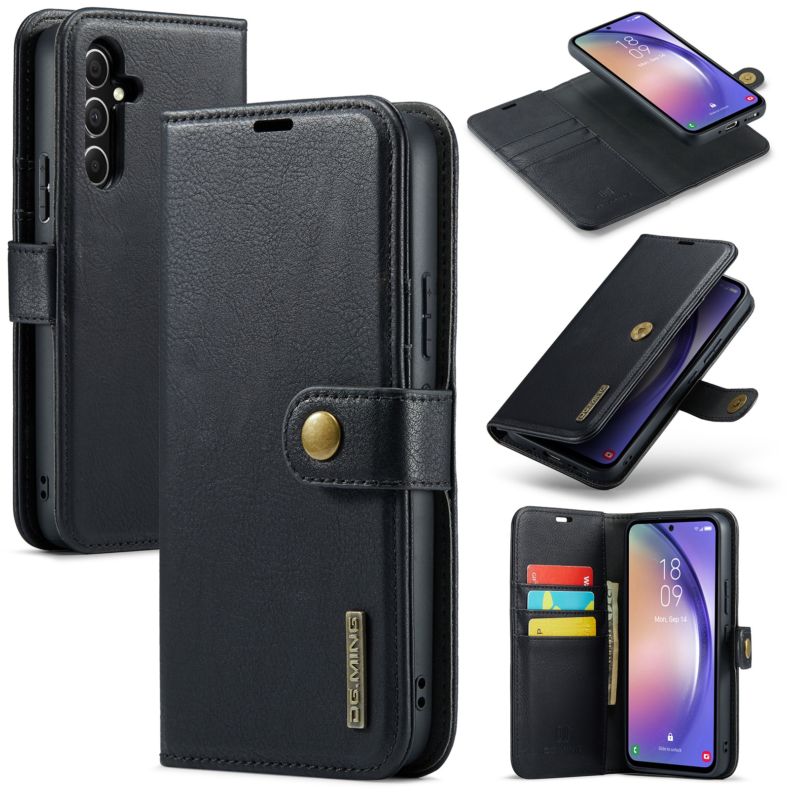 Samsung Galaxy S23 FE Pungetui med aftageligt cover, Black