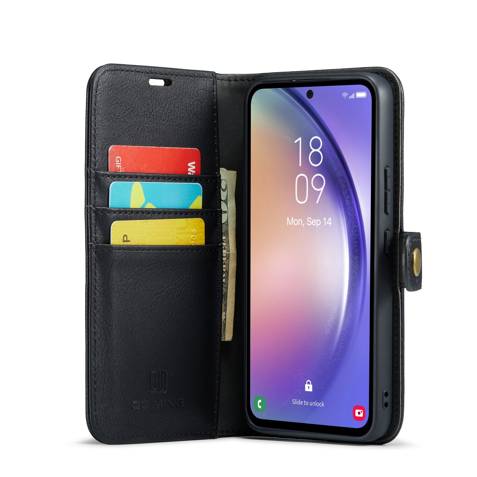 Samsung Galaxy A54 Pungetui med aftageligt cover, Black