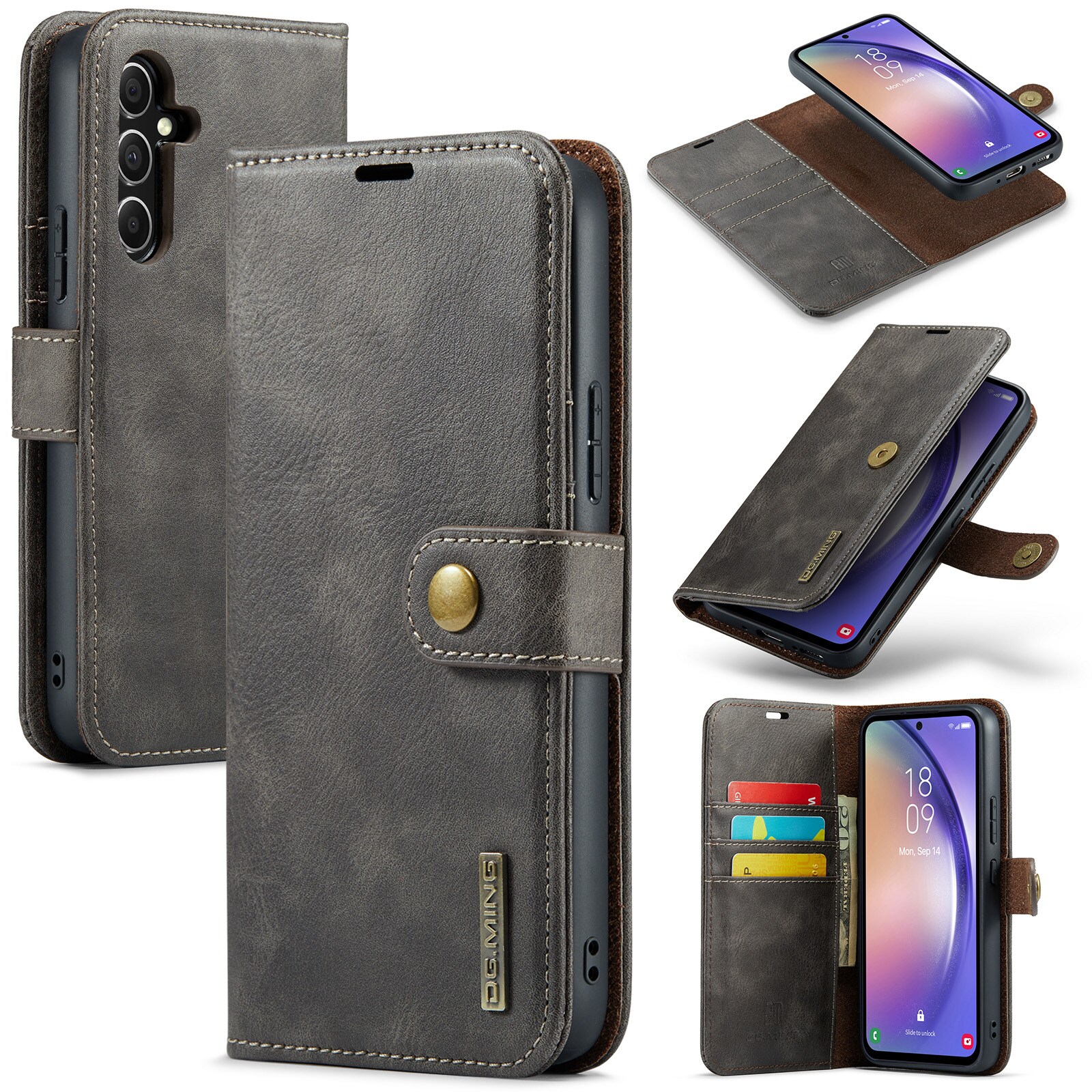 Samsung Galaxy S23 FE Pungetui med aftageligt cover, Brown