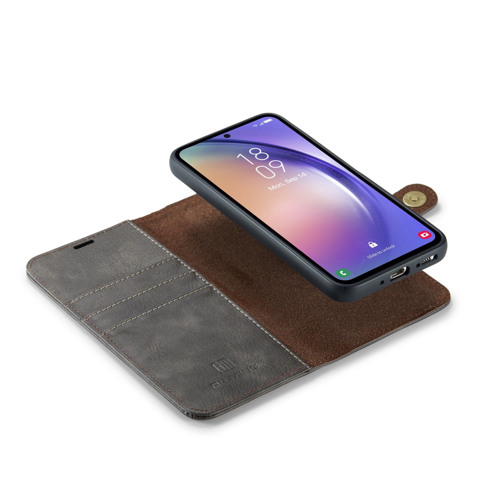 Samsung Galaxy S23 FE Pungetui med aftageligt cover, Brown