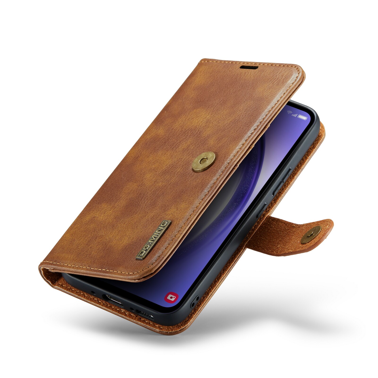Samsung Galaxy A54 Pungetui med aftageligt cover, Cognac