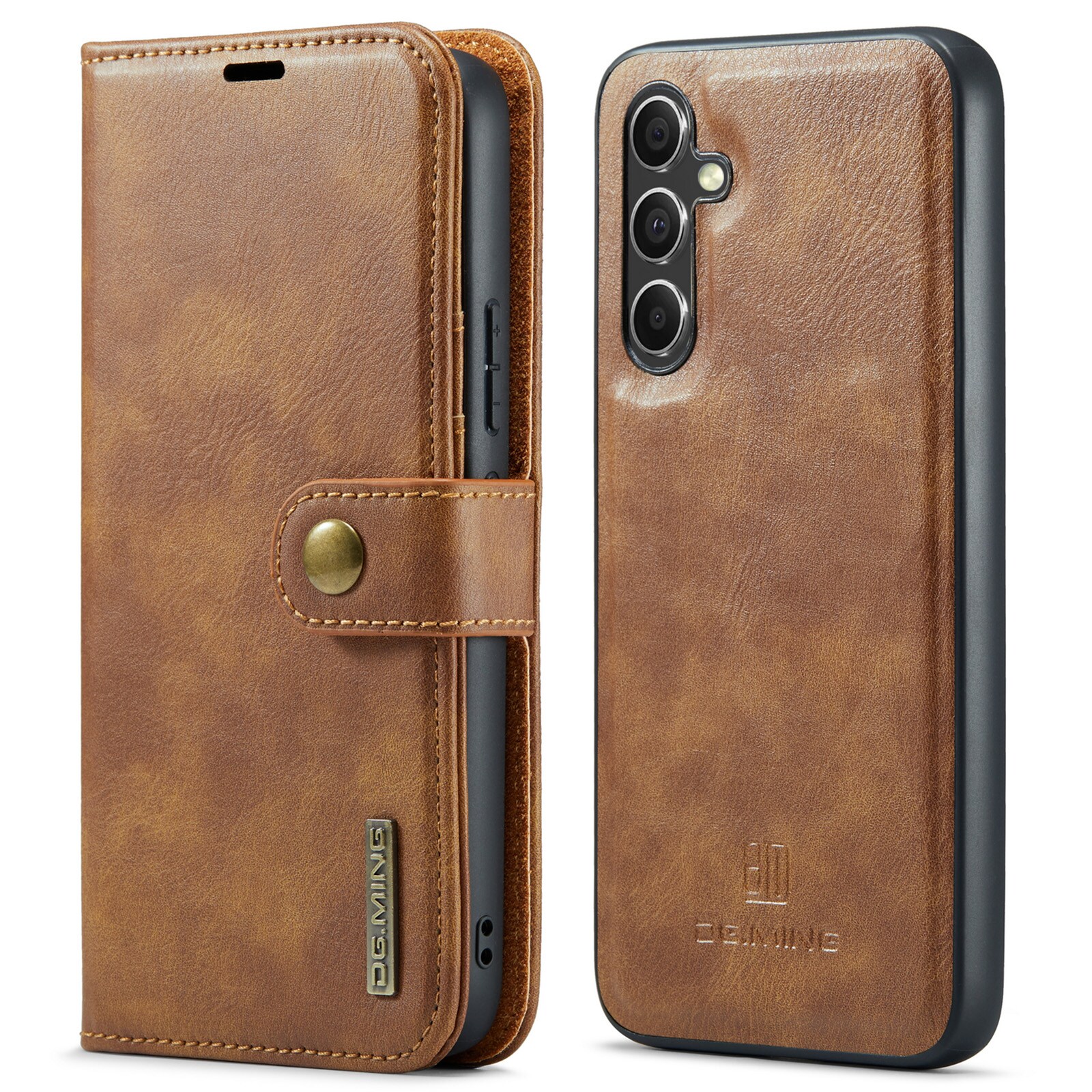 Samsung Galaxy A54 Pungetui med aftageligt cover, Cognac