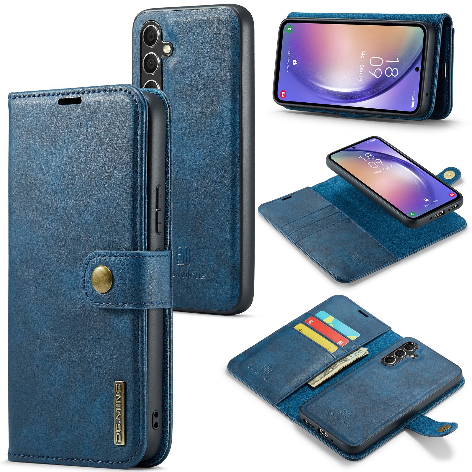 Samsung Galaxy S23 FE Pungetui med aftageligt cover, Blue