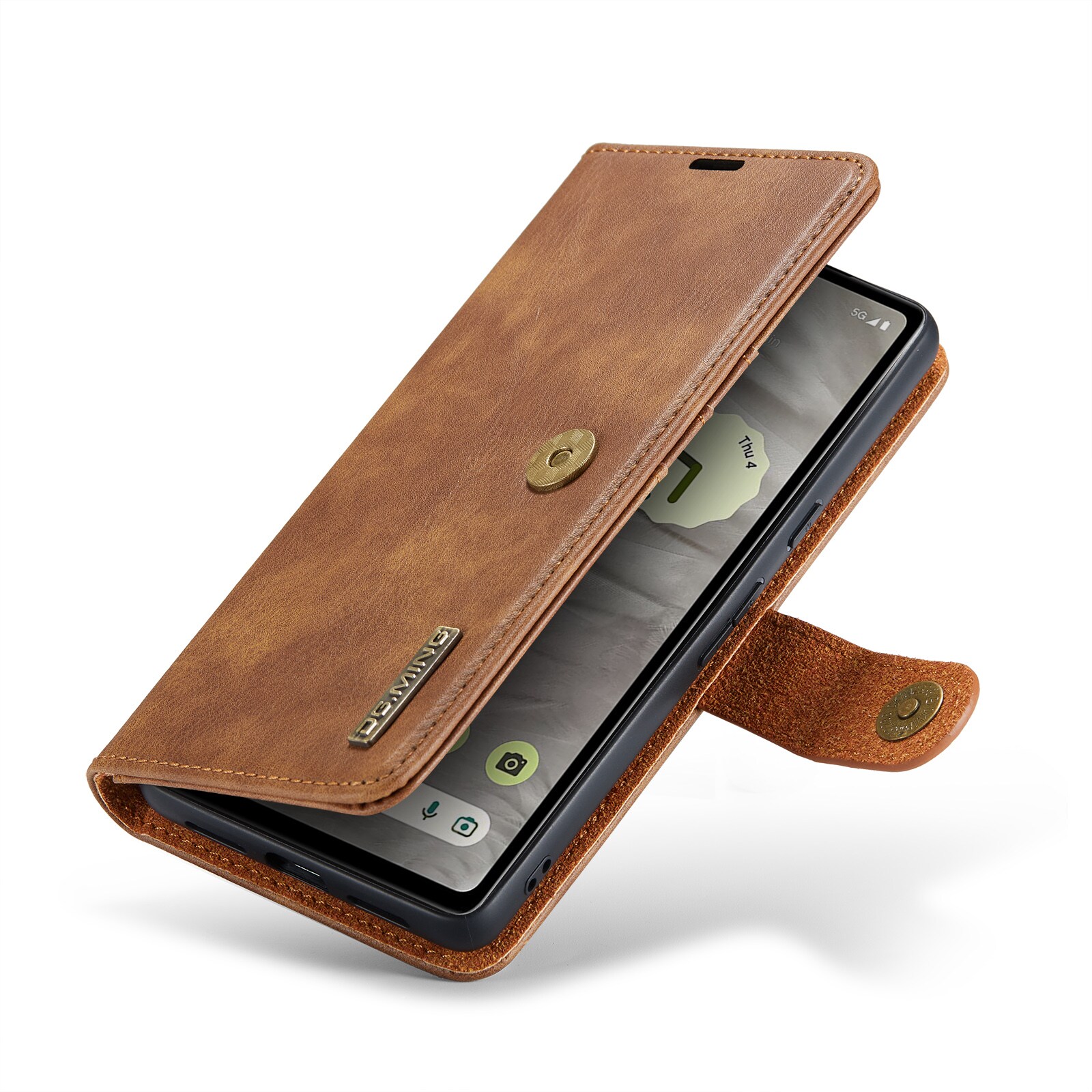 Google Pixel 7a Pungetui med aftageligt cover, Cognac