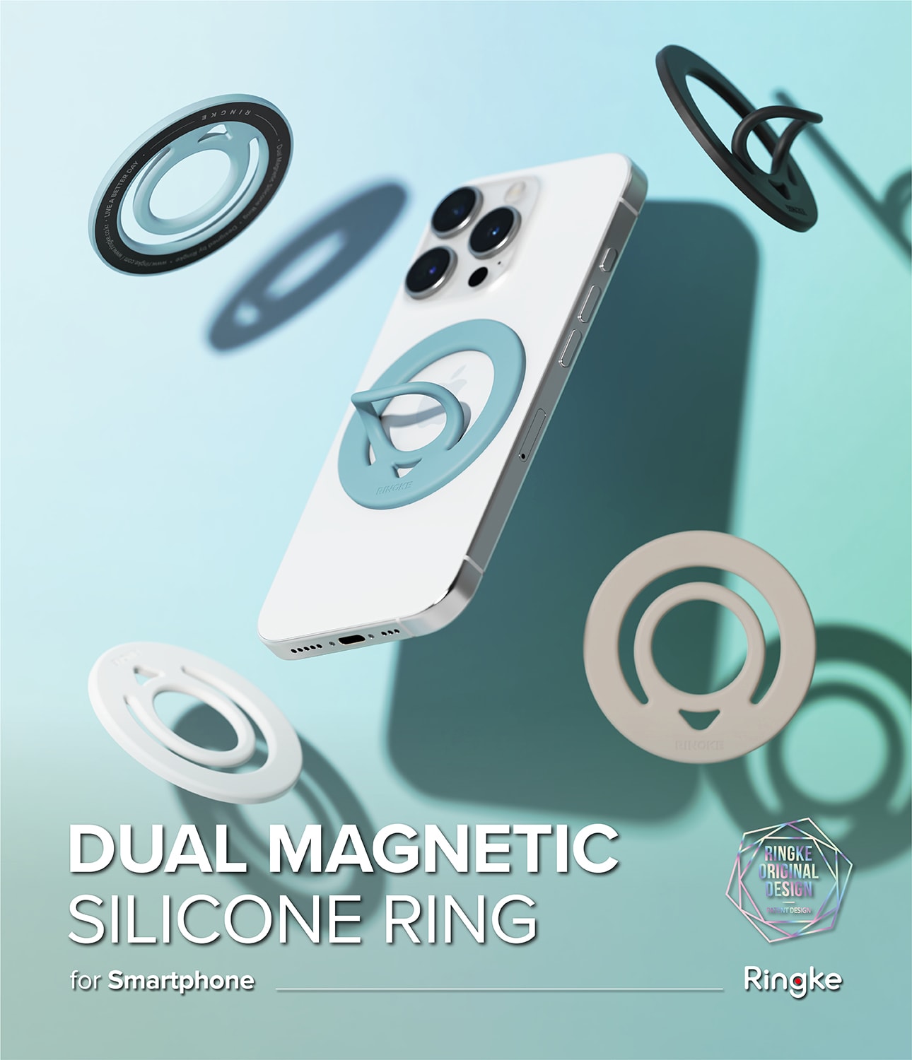 Dual magnetisk silikone-ring, Sort