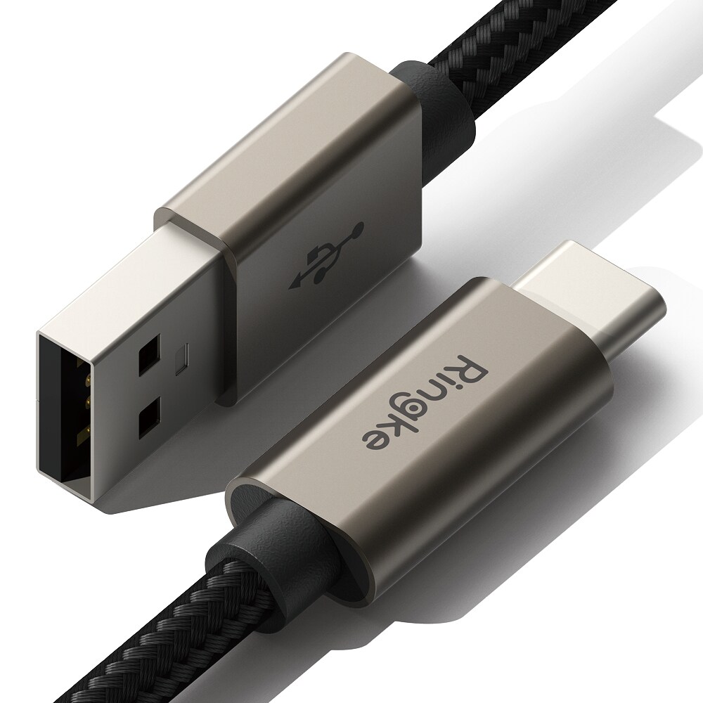 Hurtigopladningskabel USB-A til USB-C 1m, Sort