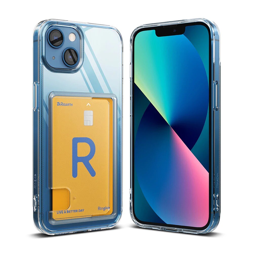 iPhone 13 Fusion cover med kortholder, Gennemsigtig