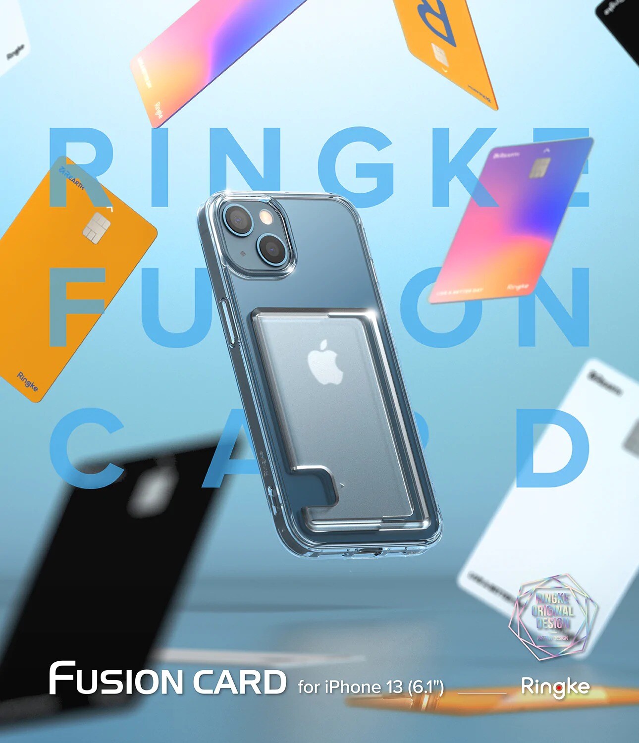 iPhone 13 Fusion cover med kortholder, Gennemsigtig