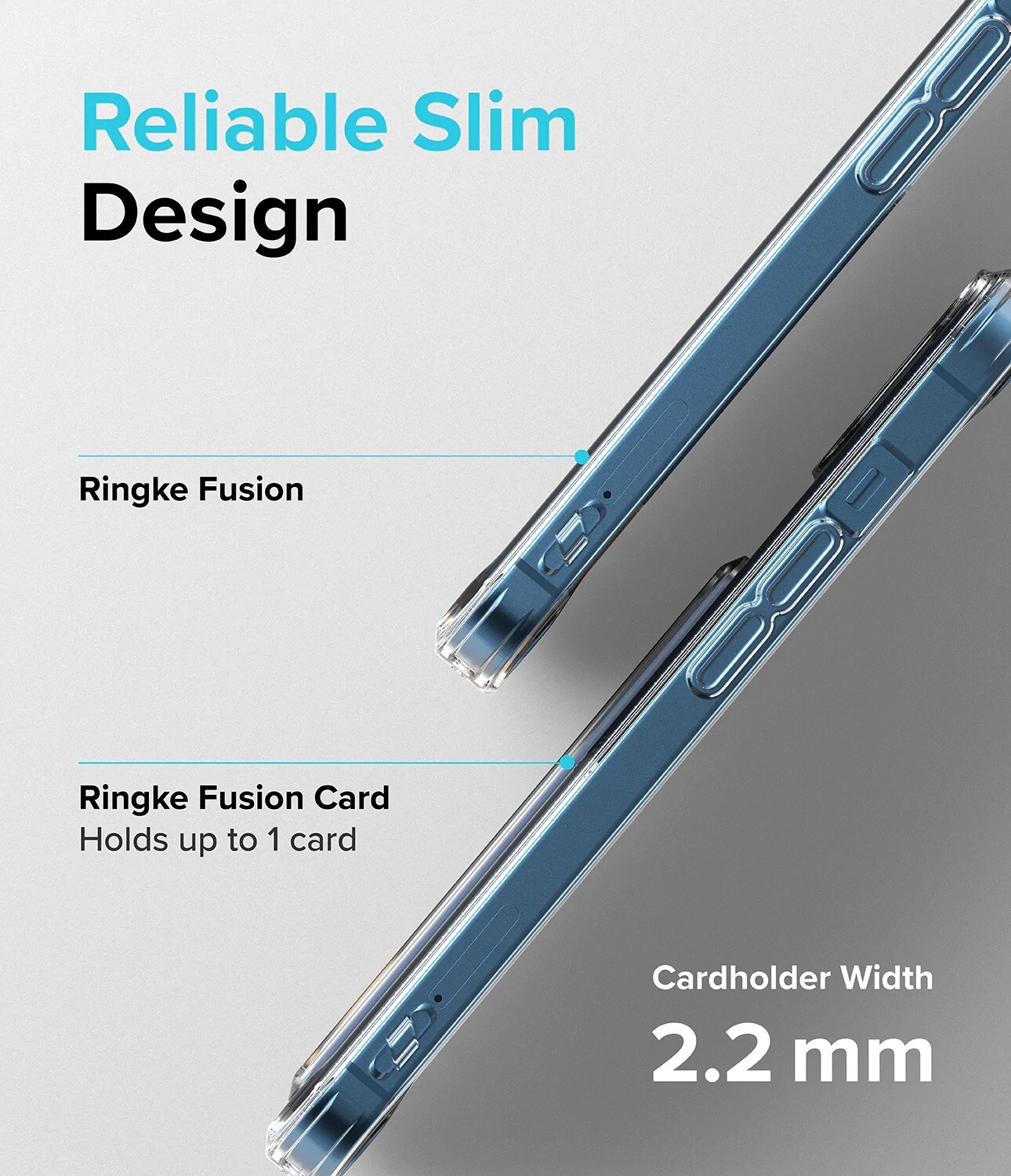 iPhone 13 Fusion cover med kortholder, Gennemsigtig