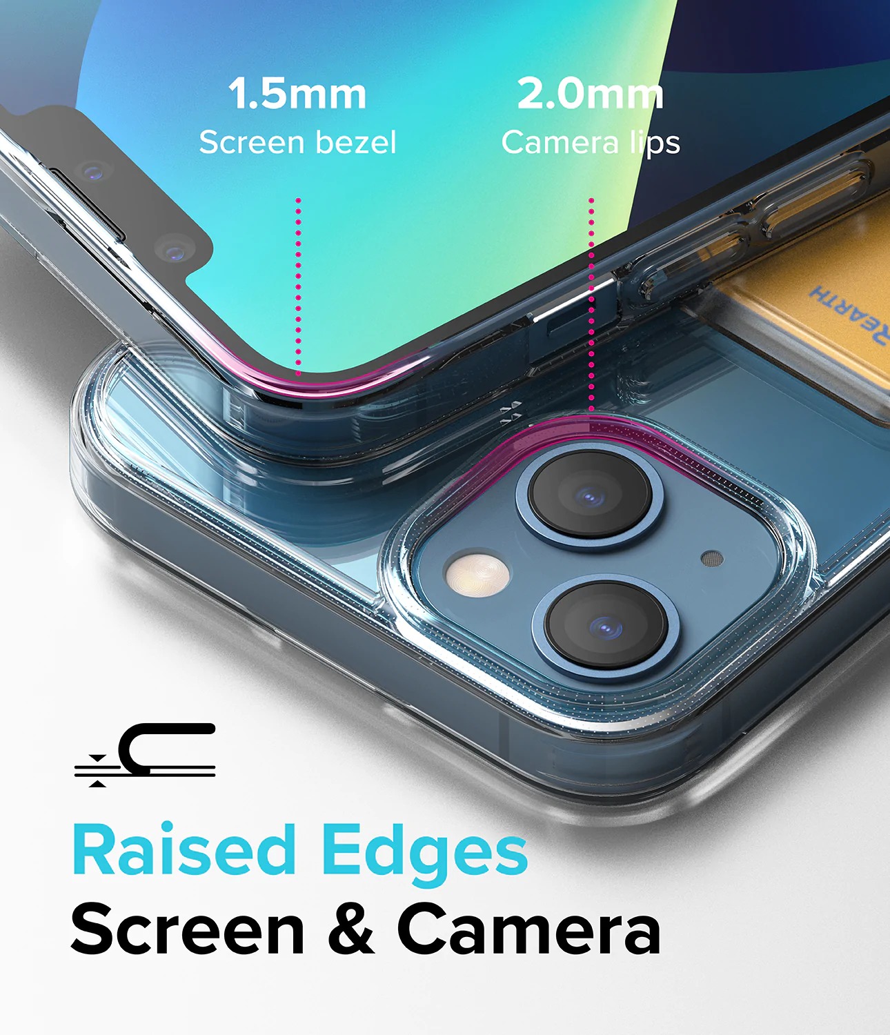 iPhone 13 Fusion cover med kortholder, Gennemsigtig