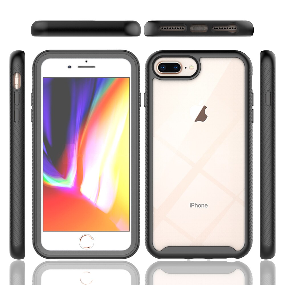 iPhone 6 Plus/6S Plus/iPhone 7 Plus/iPhone 8 Plus Mobilcover Full Protection, Sort