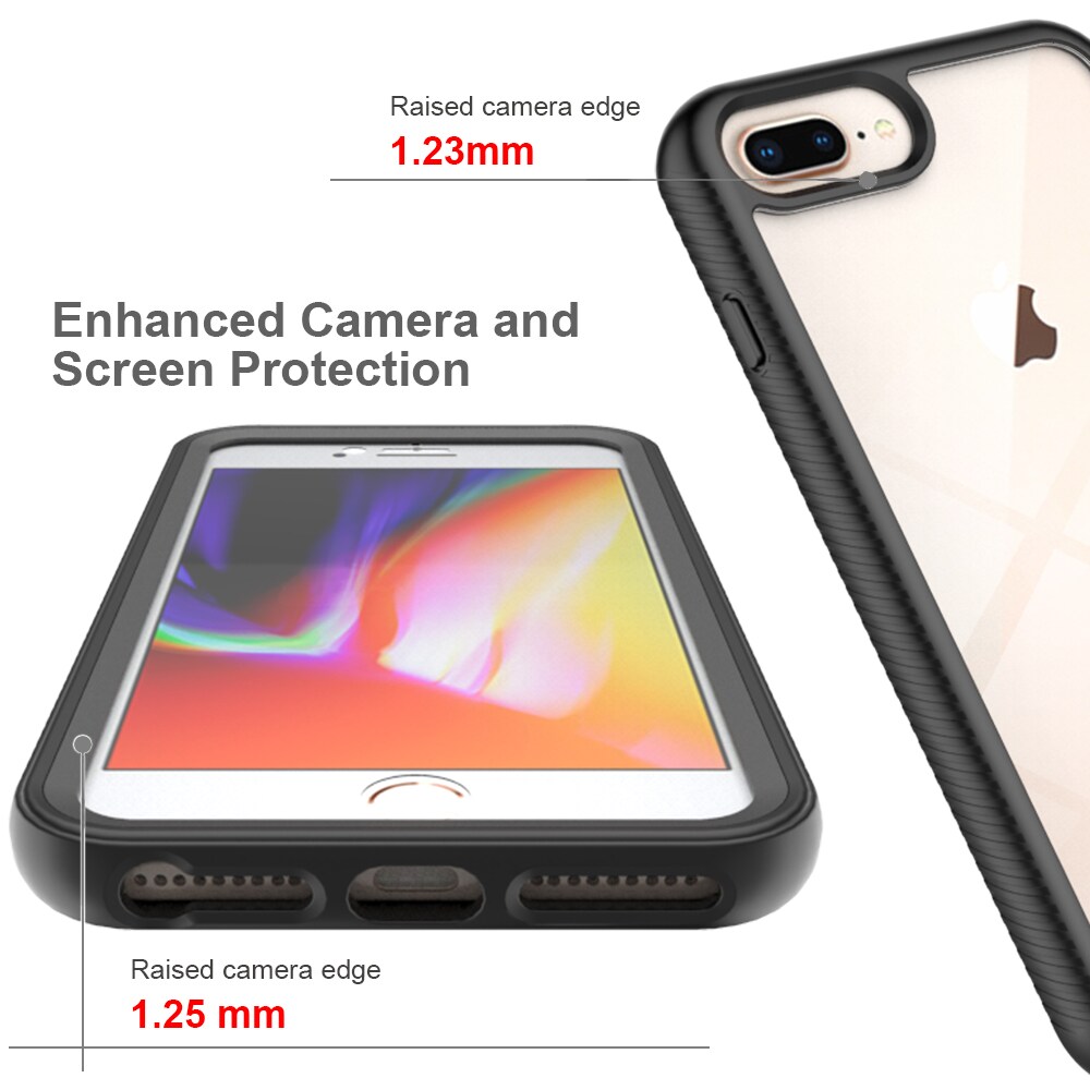 iPhone 6 Plus/6S Plus/iPhone 7 Plus/iPhone 8 Plus Mobilcover Full Protection, Sort