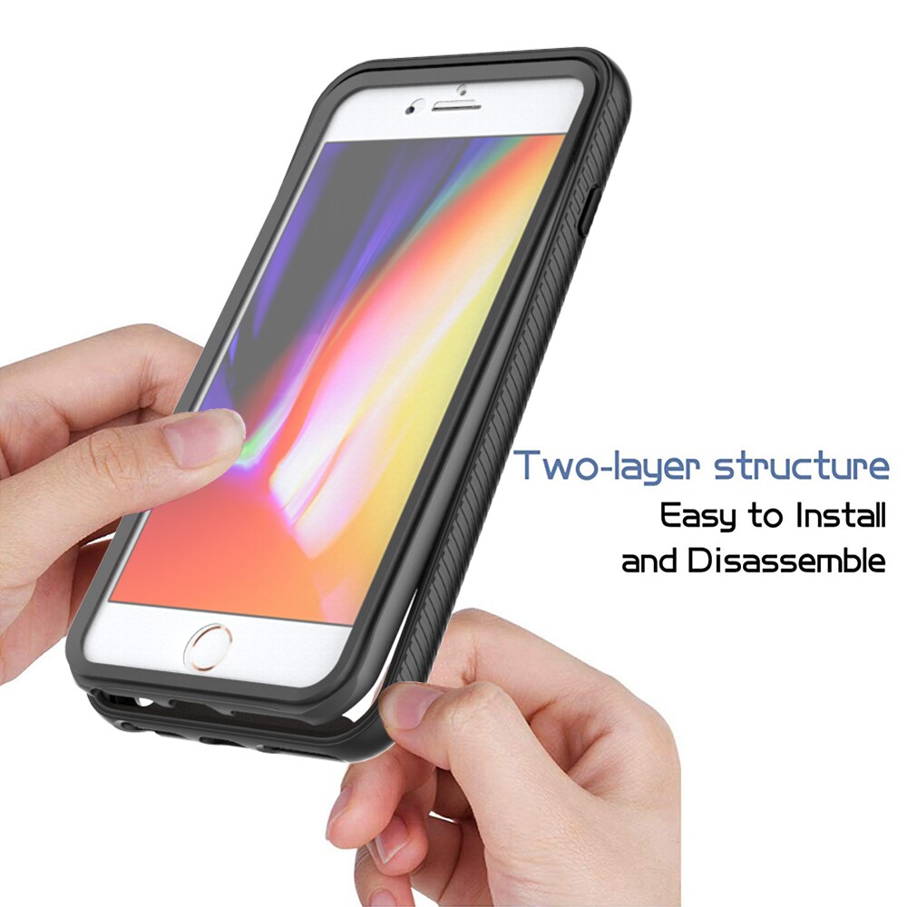 iPhone 6 Plus/6S Plus/iPhone 7 Plus/iPhone 8 Plus Mobilcover Full Protection, Sort