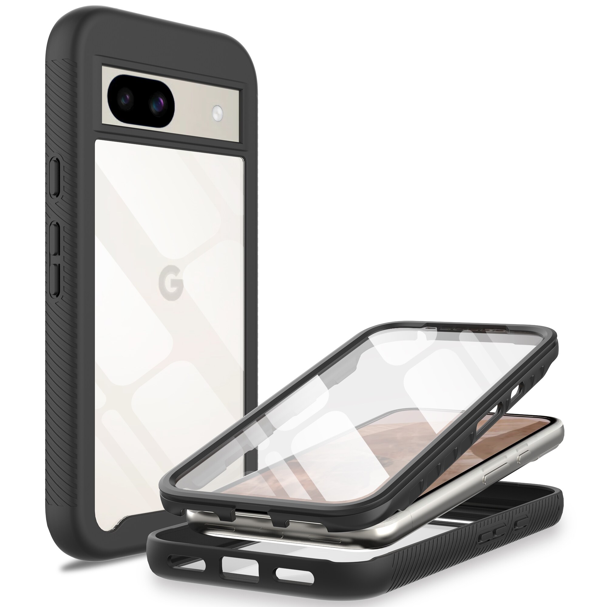 Google Pixel 8a Mobilcover Full Protection, Sort