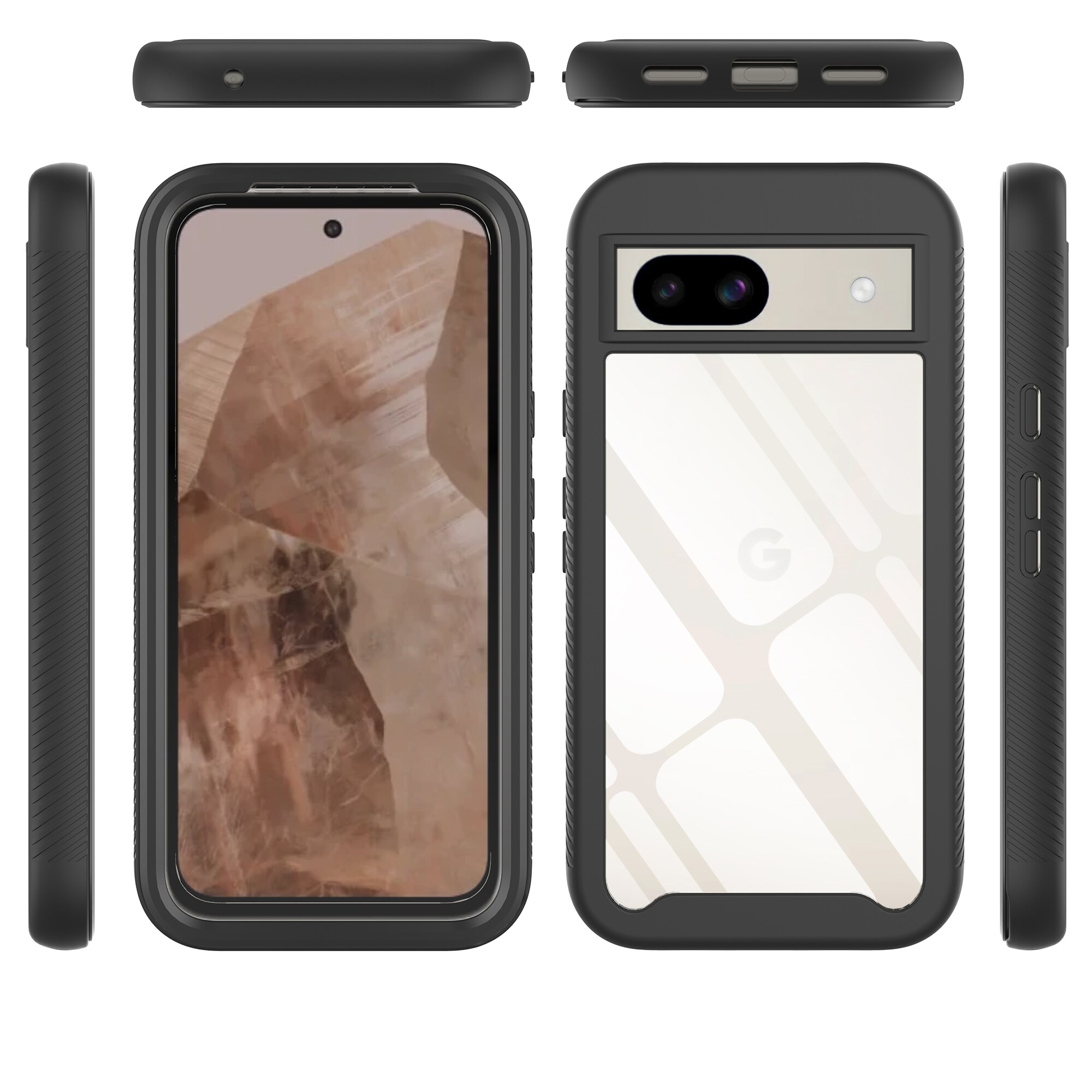 Google Pixel 8a Mobilcover Full Protection, Sort