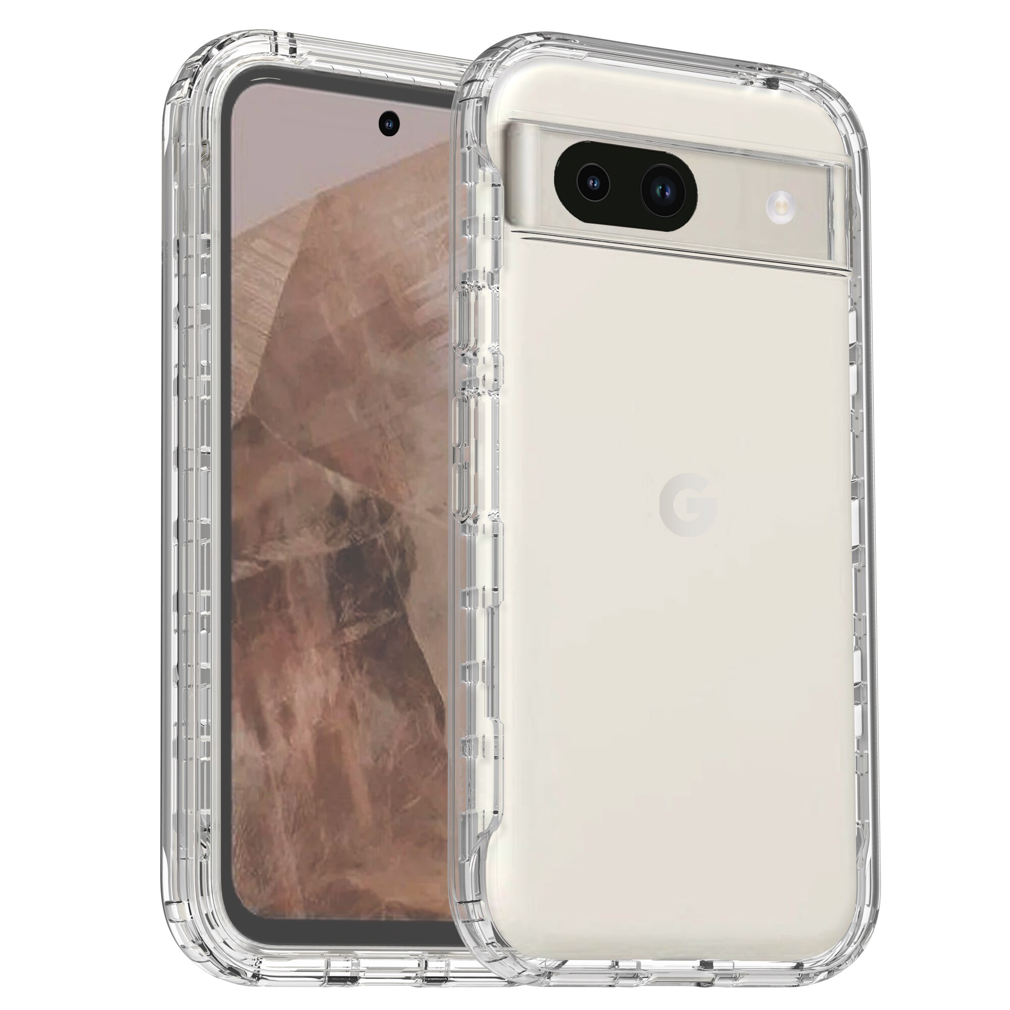 Google Pixel 8a Mobilcover Full Protection, Gennemsigtig