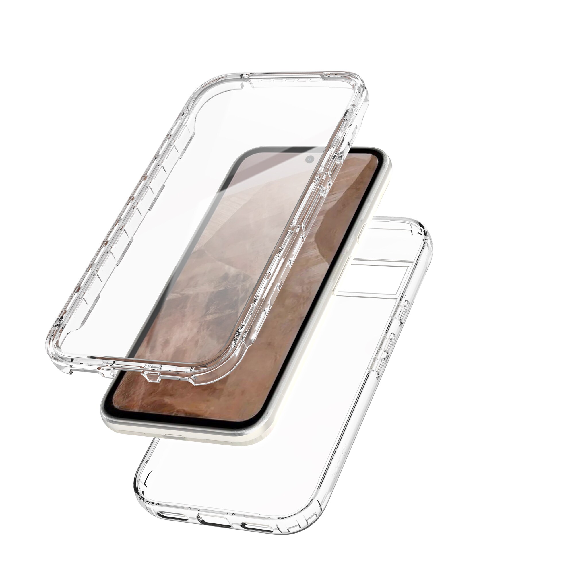 Google Pixel 8a Mobilcover Full Protection, Gennemsigtig