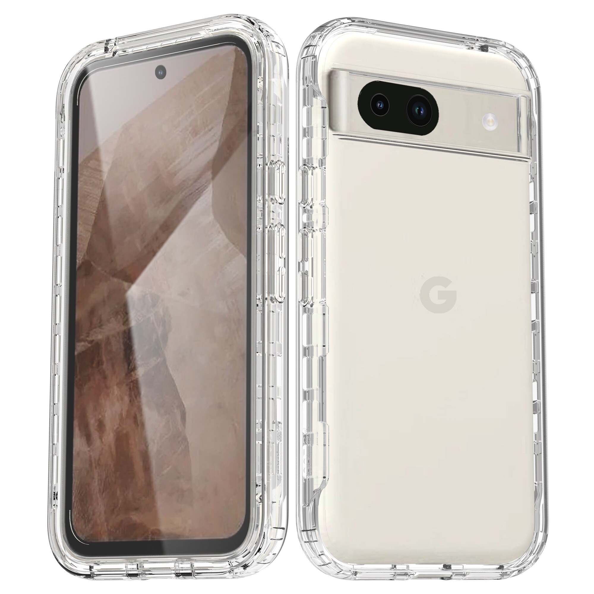 Google Pixel 8a Mobilcover Full Protection, Gennemsigtig