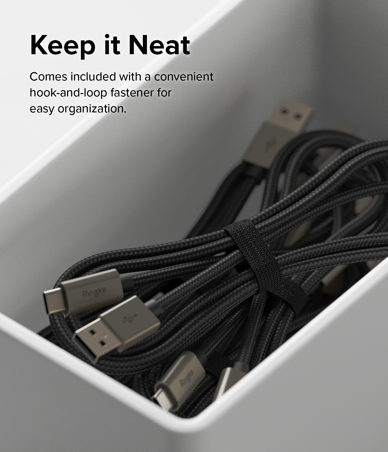 Hurtigopladningskabel USB-A til USB-C 0,5m, Sort