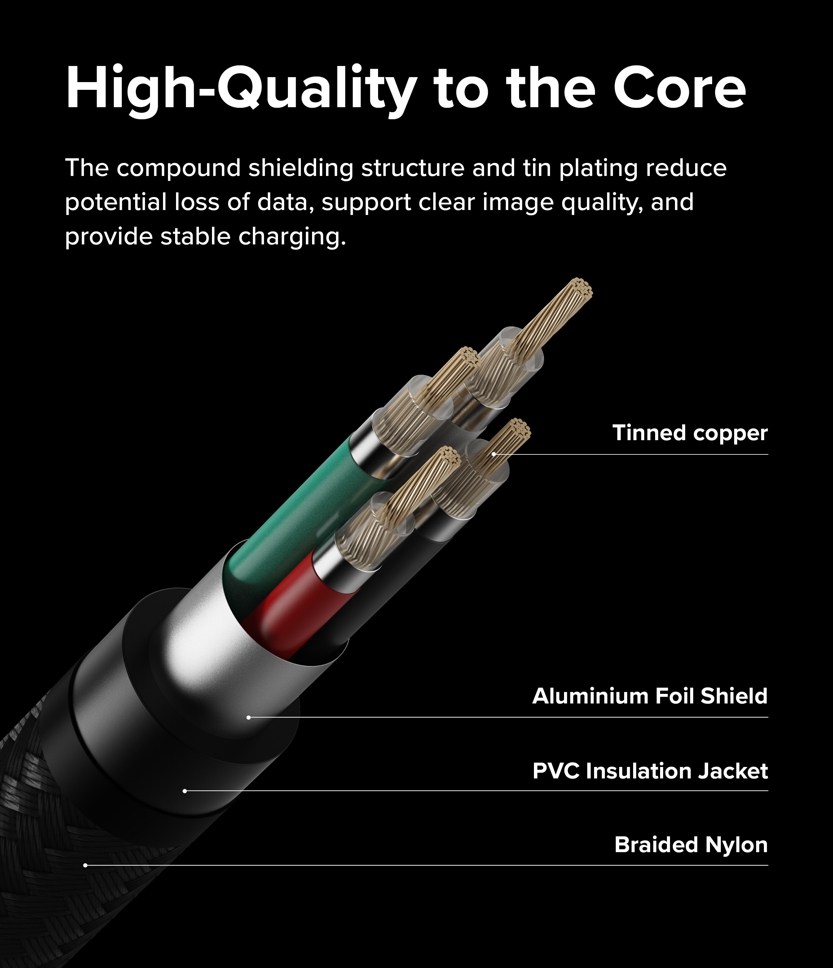 Hurtigopladningskabel USB-A til USB-C 1m, Sort