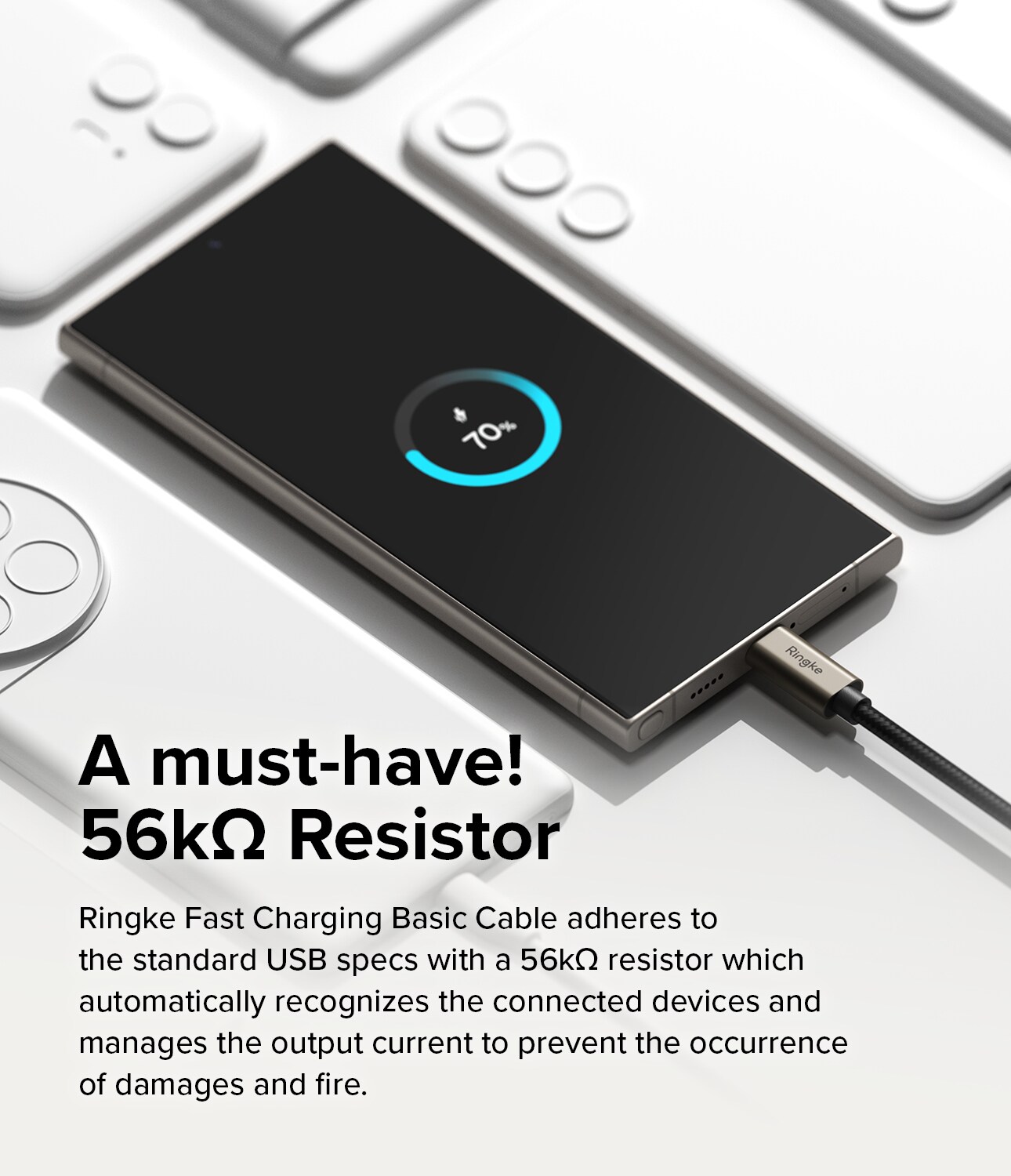 Hurtigopladningskabel USB-C til USB-C 1m, Sort
