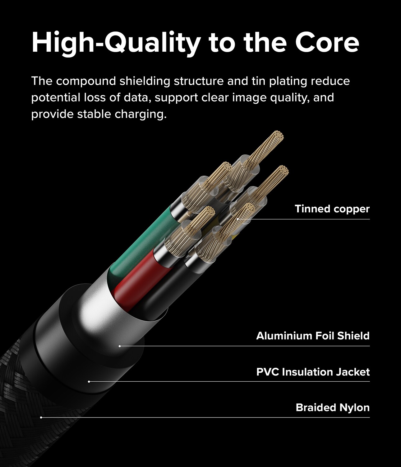 Hurtigopladningskabel USB-C til USB-C 2m, Sort