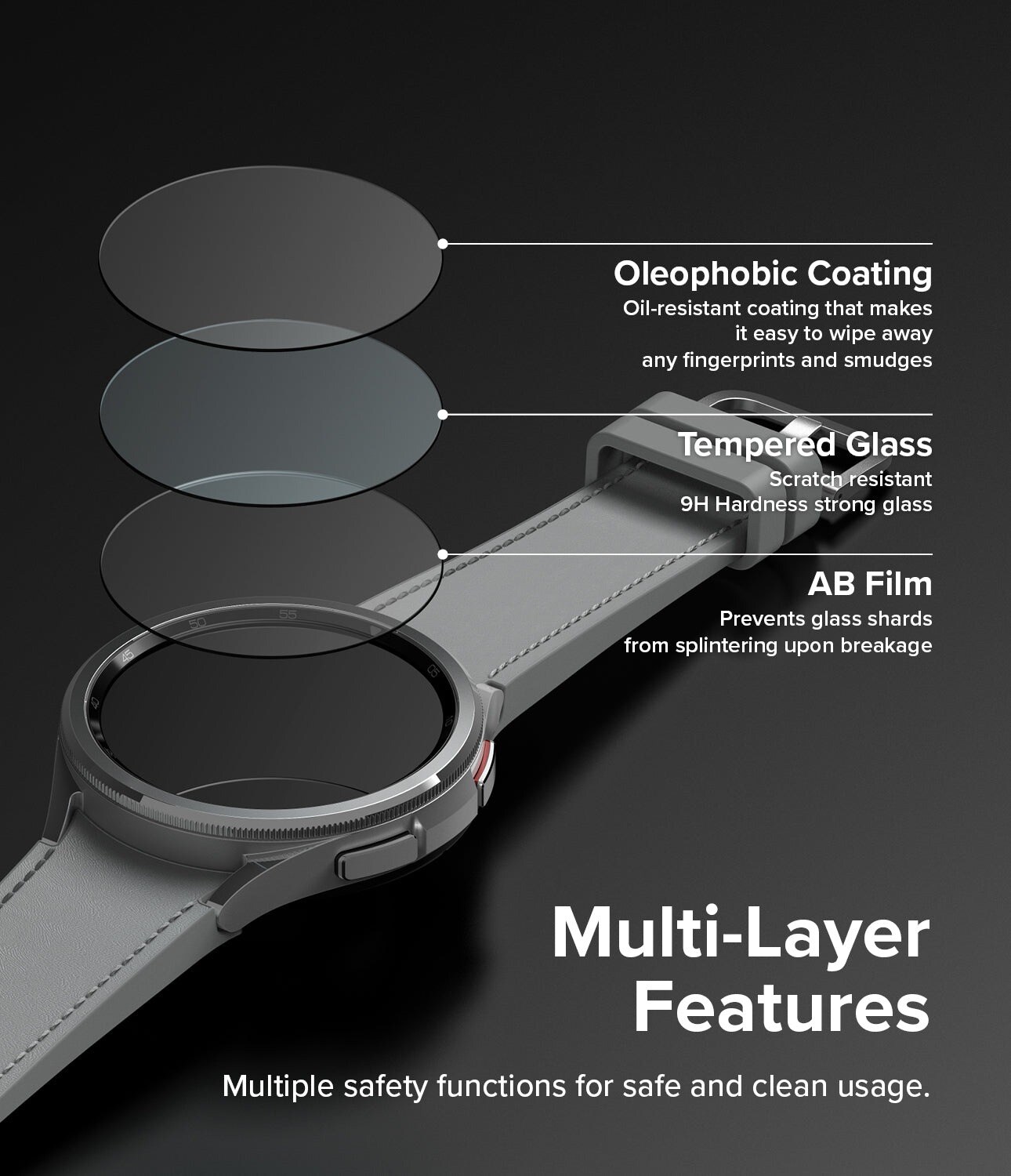 Samsung Galaxy Watch 6 Classic 47mm Skærmbeskytter i glas (4-pak)