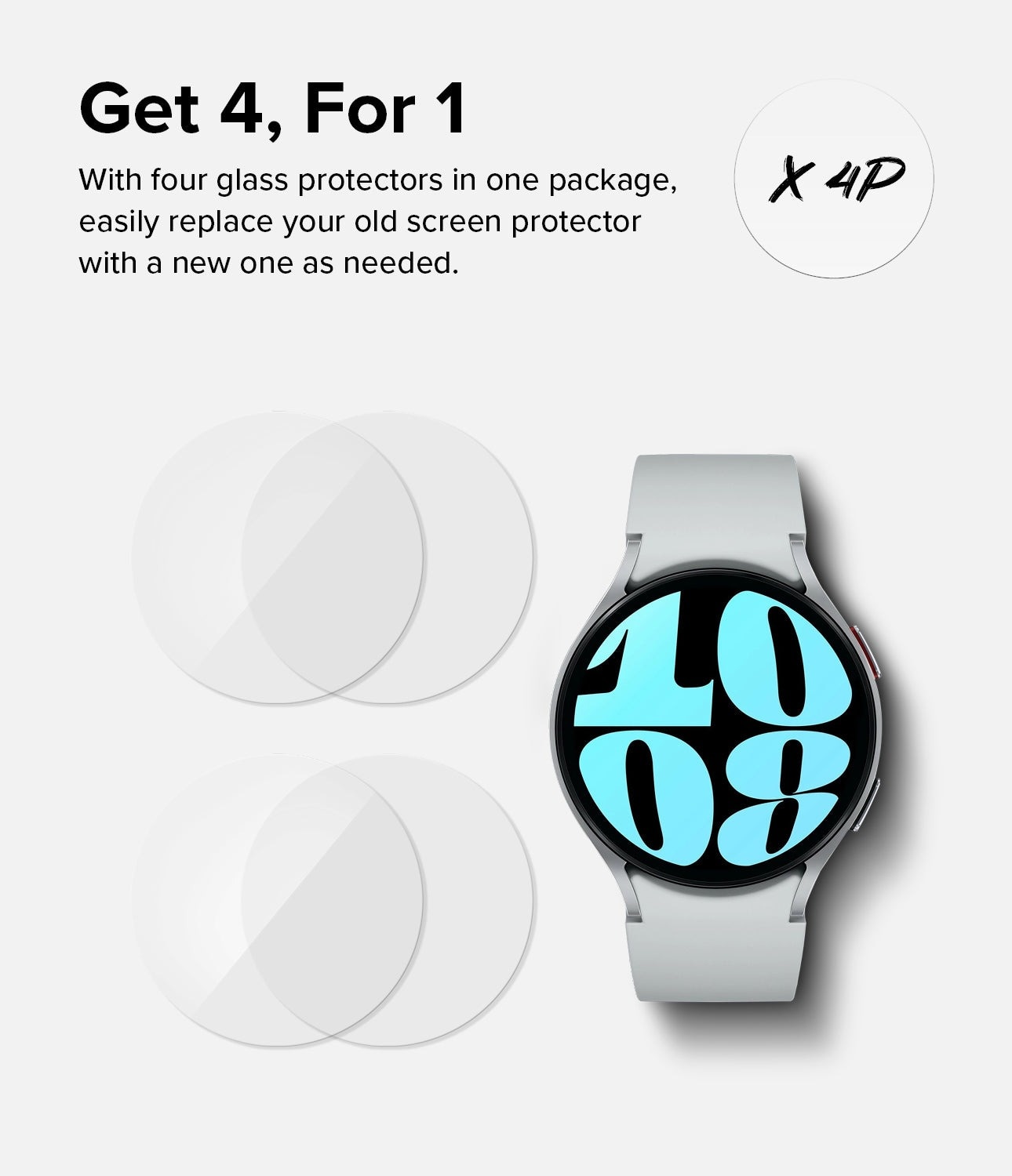 Samsung Galaxy Watch 6 40mm Skærmbeskytter i glas (4-pak)