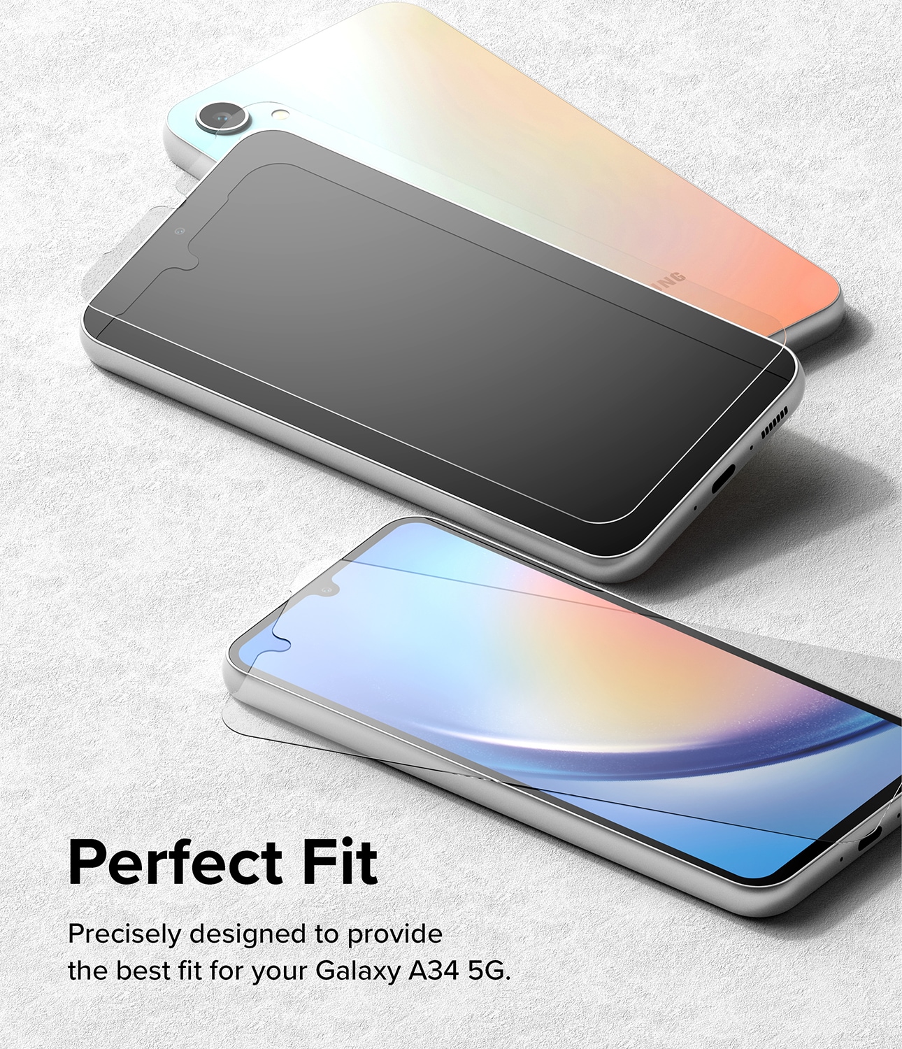 Samsung Galaxy A34 Skærmbeskytter i glas med monteringsværktøj (2-pak)